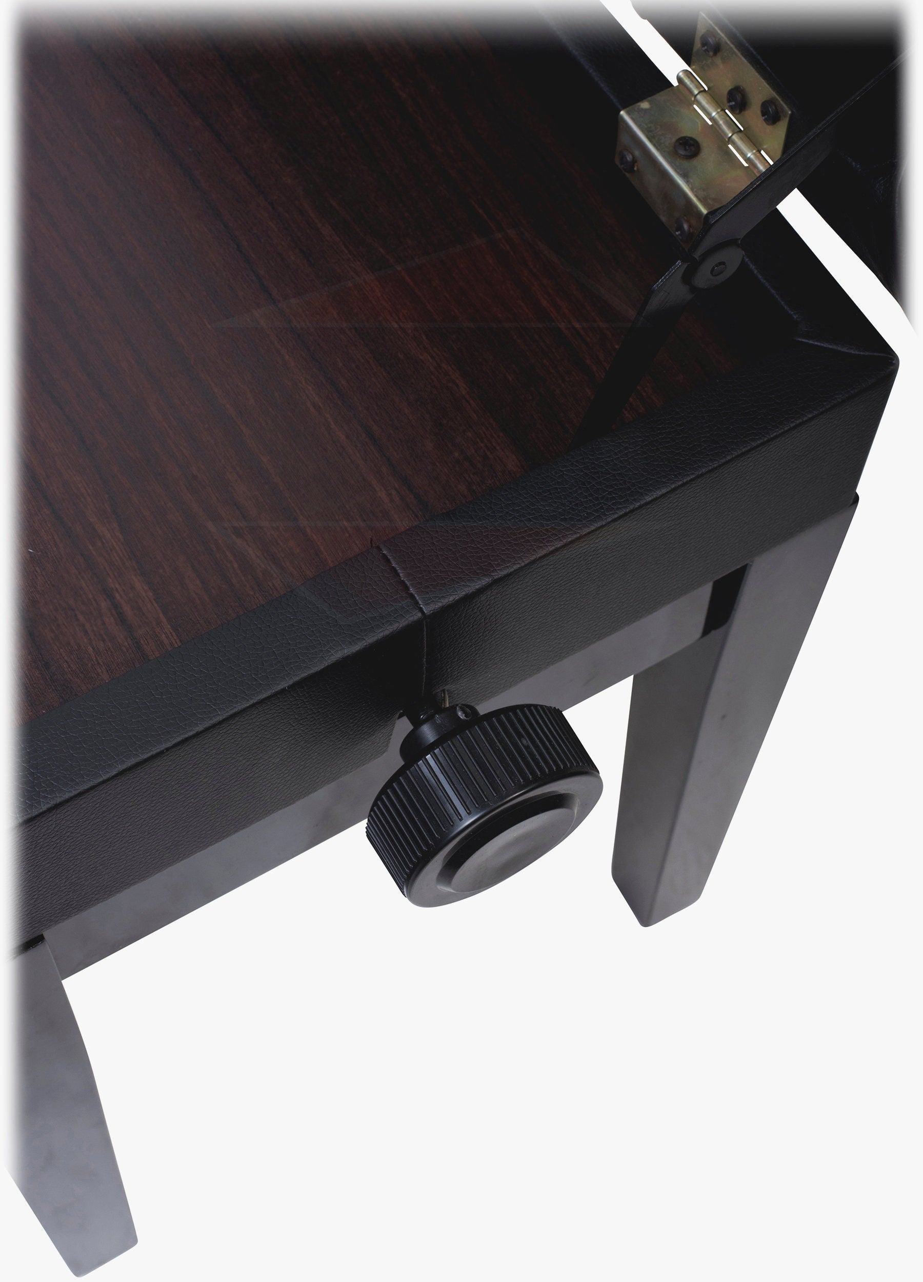 GRIFFIN Premium Antique Piano Bench | Adjustable Black Solid Wood Frame & PU Leather Padded Cushion | Vintage Ergonomic Musicians Keyboard Chair | Guitar Stool, Home Vanity Bench | Sheet Music Storage GeekStands.com
