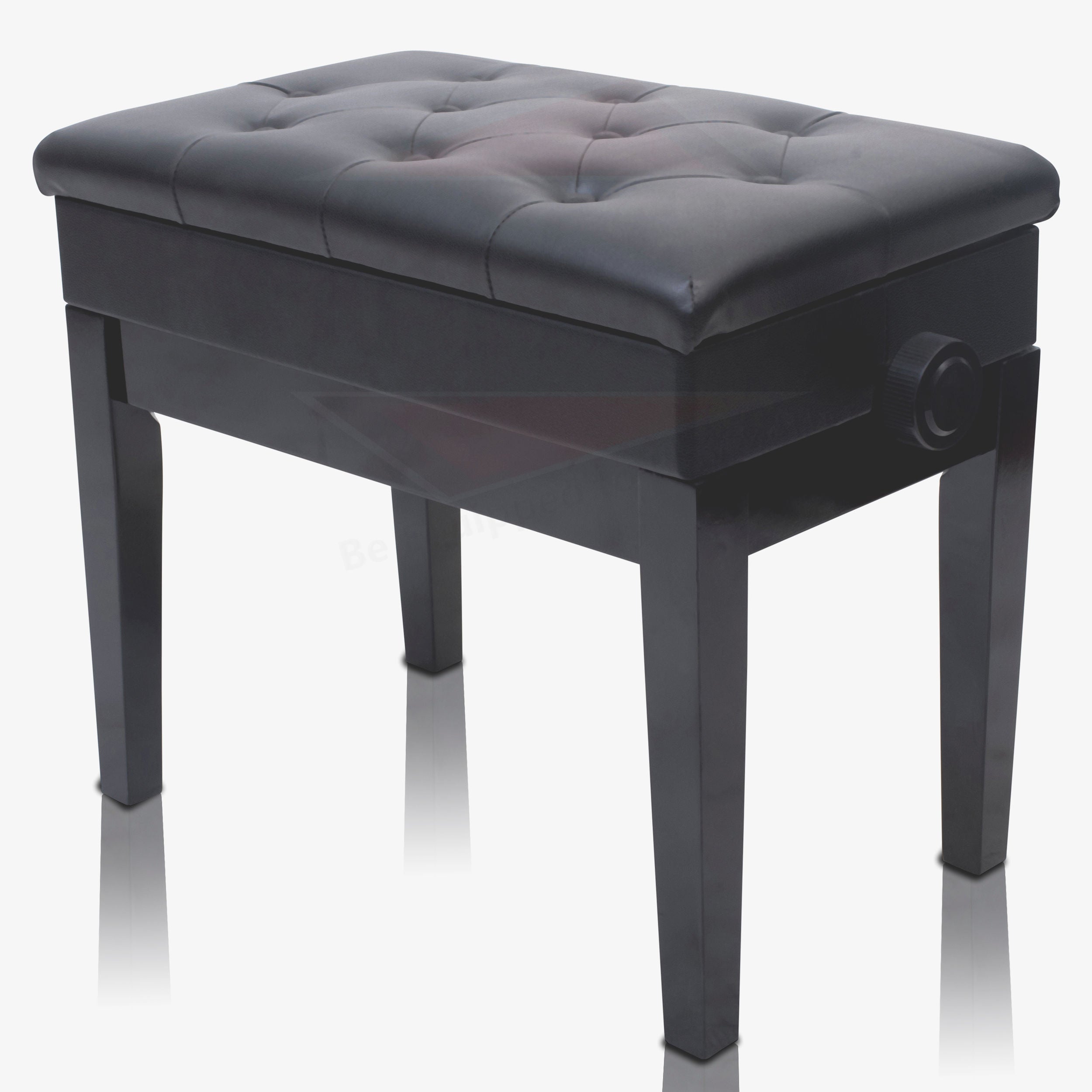 GRIFFIN Premium Antique Piano Bench - Adjustable Black Solid Wood Frame & PU Leather Padded Cushion - Vintage Ergonomic Musicians Keyboard Chair GeekStands.com