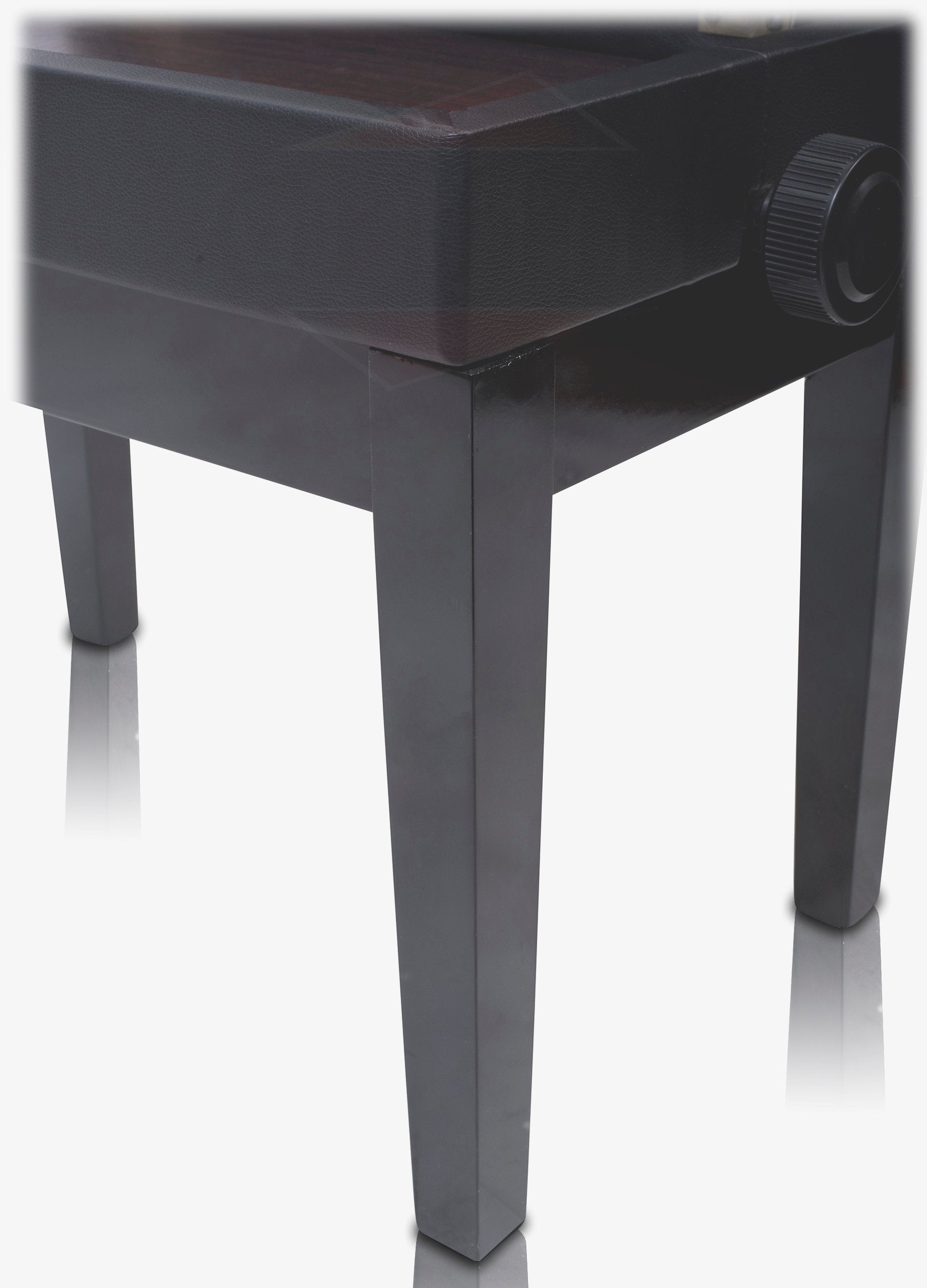 GRIFFIN Premium Antique Piano Bench - Adjustable Black Solid Wood Frame & PU Leather Padded Cushion - Vintage Ergonomic Musicians Keyboard Chair GeekStands.com