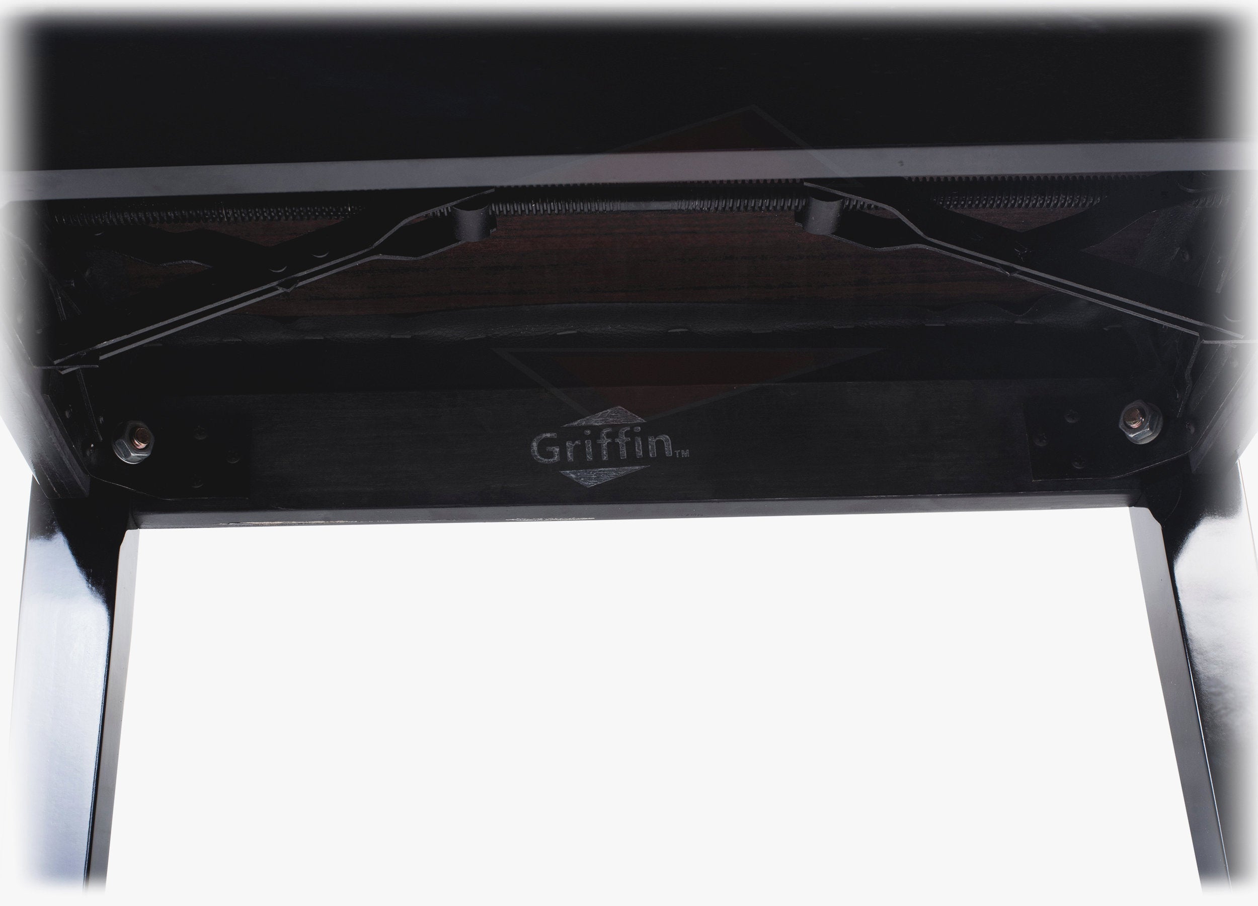 GRIFFIN Premium Antique Piano Bench - Adjustable Black Solid Wood Frame & PU Leather Padded Cushion - Vintage Ergonomic Musicians Keyboard Chair GeekStands.com