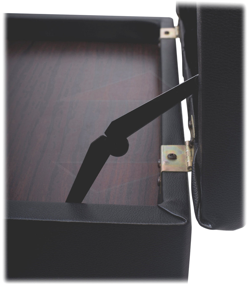 GRIFFIN Premium Antique Piano Bench | Adjustable Black Solid Wood Frame & PU Leather Padded Cushion | Vintage Ergonomic Musicians Keyboard Chair | Guitar Stool, Home Vanity Bench | Sheet Music Storage GeekStands.com