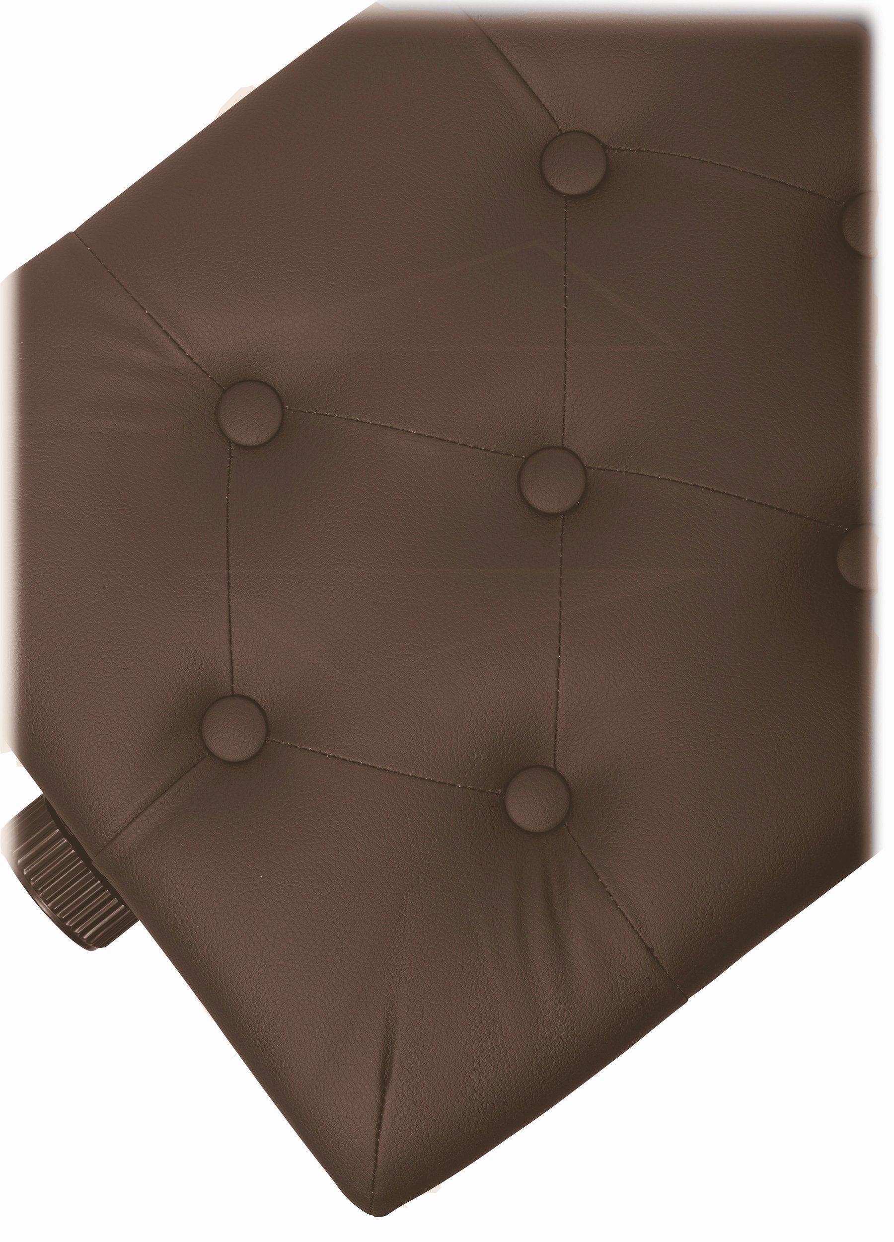 Adjustable Piano Brown PU Leather Bench by GRIFFIN - Vintage Stylish Design, Heavy-Duty & Ergonomic Keyboard Stool - Comfortable Seat & Hidden Storage GeekStands.com