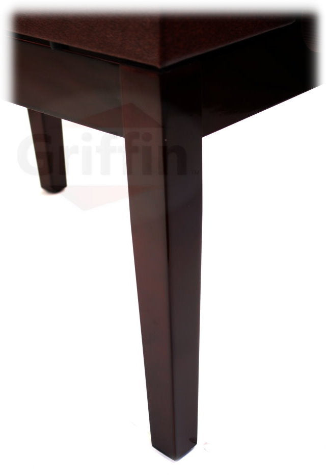 Adjustable Piano Brown PU Leather Bench by GRIFFIN - Vintage Stylish Design, Heavy-Duty & Ergonomic Keyboard Stool - Comfortable Seat & Hidden Storage GeekStands.com