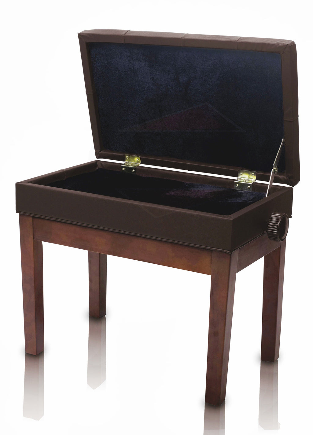 Adjustable Piano Brown PU Leather Bench by GRIFFIN - Vintage Stylish Design, Heavy-Duty & Ergonomic Keyboard Stool - Comfortable Seat & Hidden Storage GeekStands.com