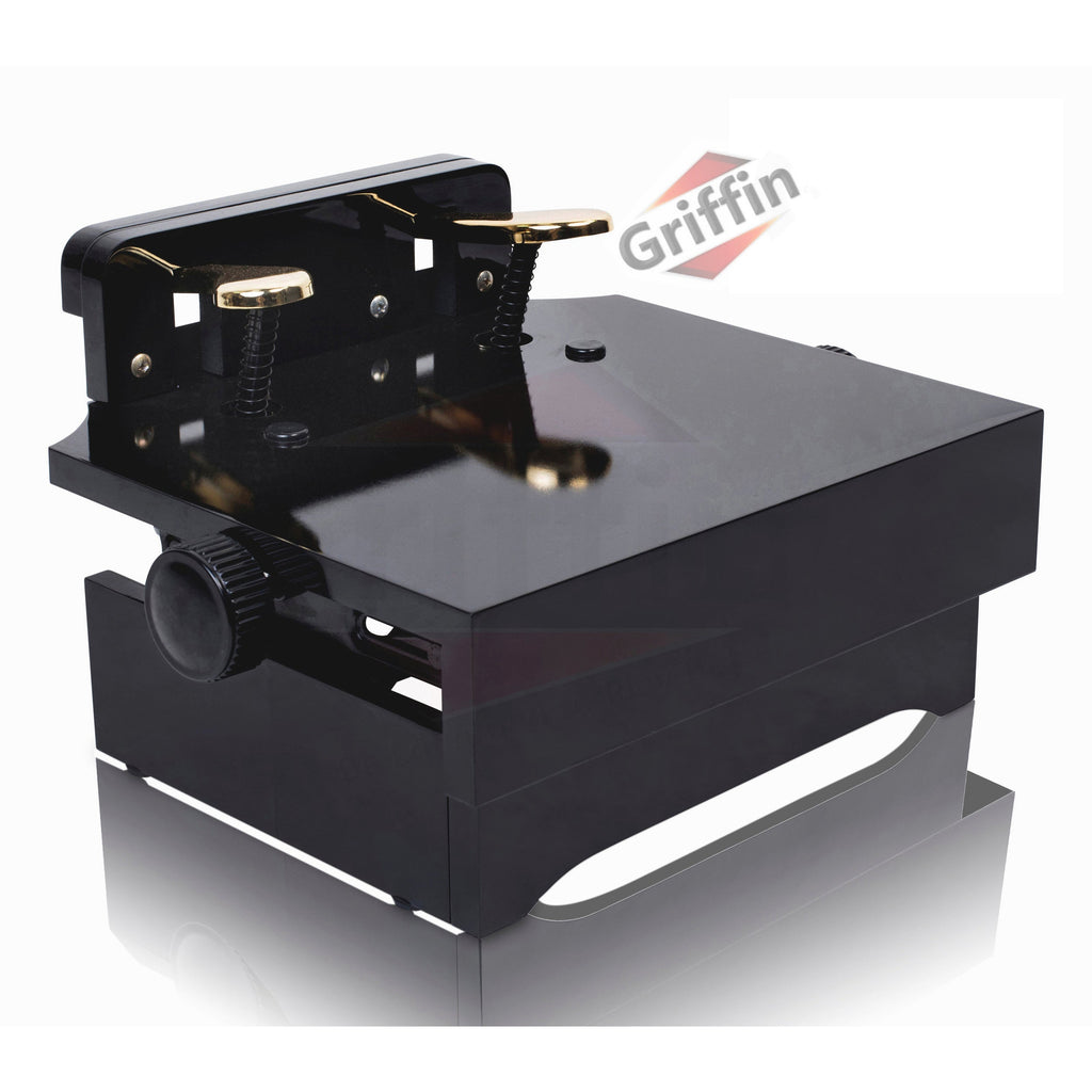 Piano Foot Pedal Extender by GRIFFIN | Dual Deluxe Extension Prop for Beginners & Kids with Una Corda & Sustain Pedal Wood Stool Bench Teaching Aid Accessory with Adjustable Height for Young Pianists GeekStands.com