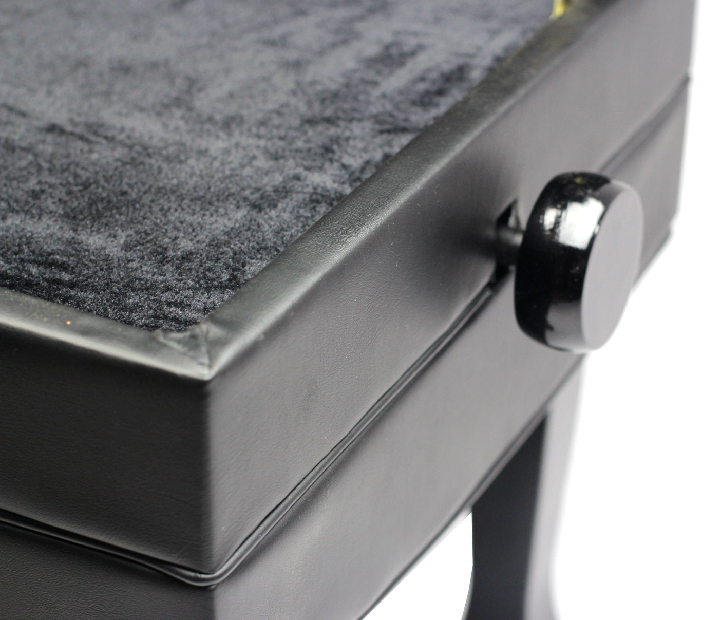 Genuine Leather Adjustable Piano Bench by GRIFFIN - Black Solid Wood Vintage Style & Heavy-Duty Ergonomic Keyboard Stool - Cushion Seat With Storage GeekStands.com