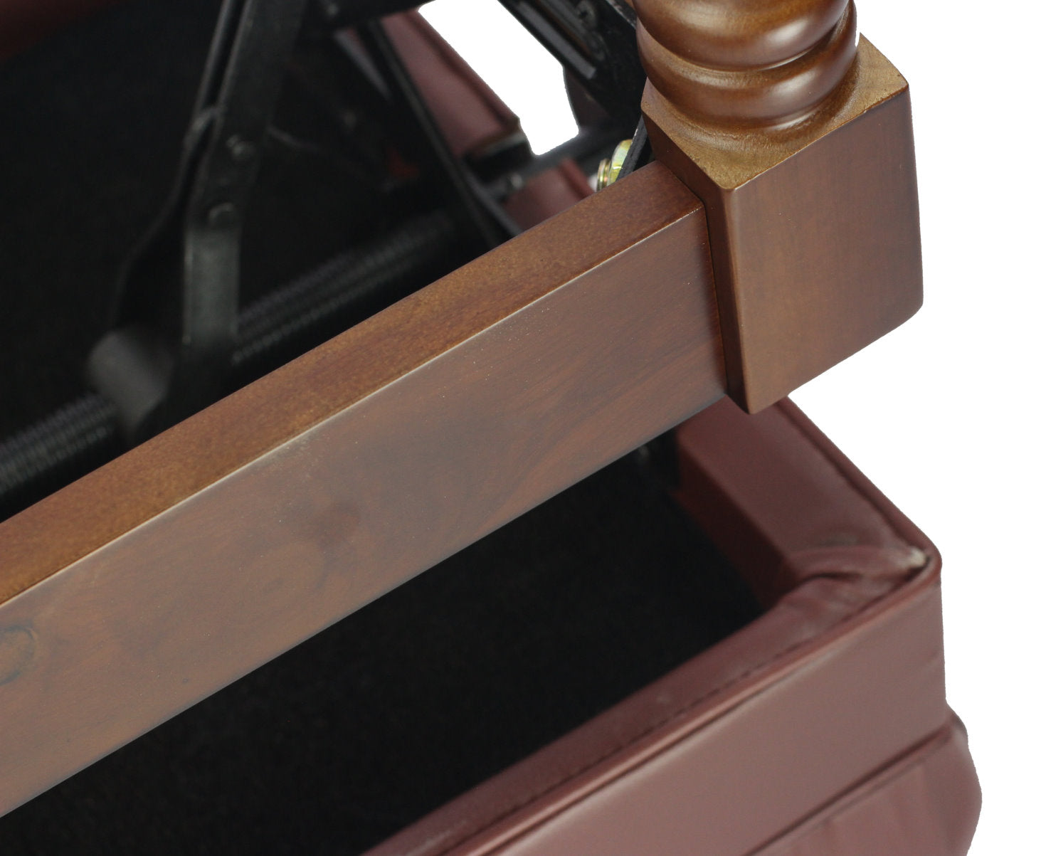 Genuine Leather Adjustable Piano Bench by GRIFFIN - Brown Solid Wood Vintage Design, Heavy-Duty & Ergonomic Keyboard Stool - Seat With Storage Space GeekStands.com