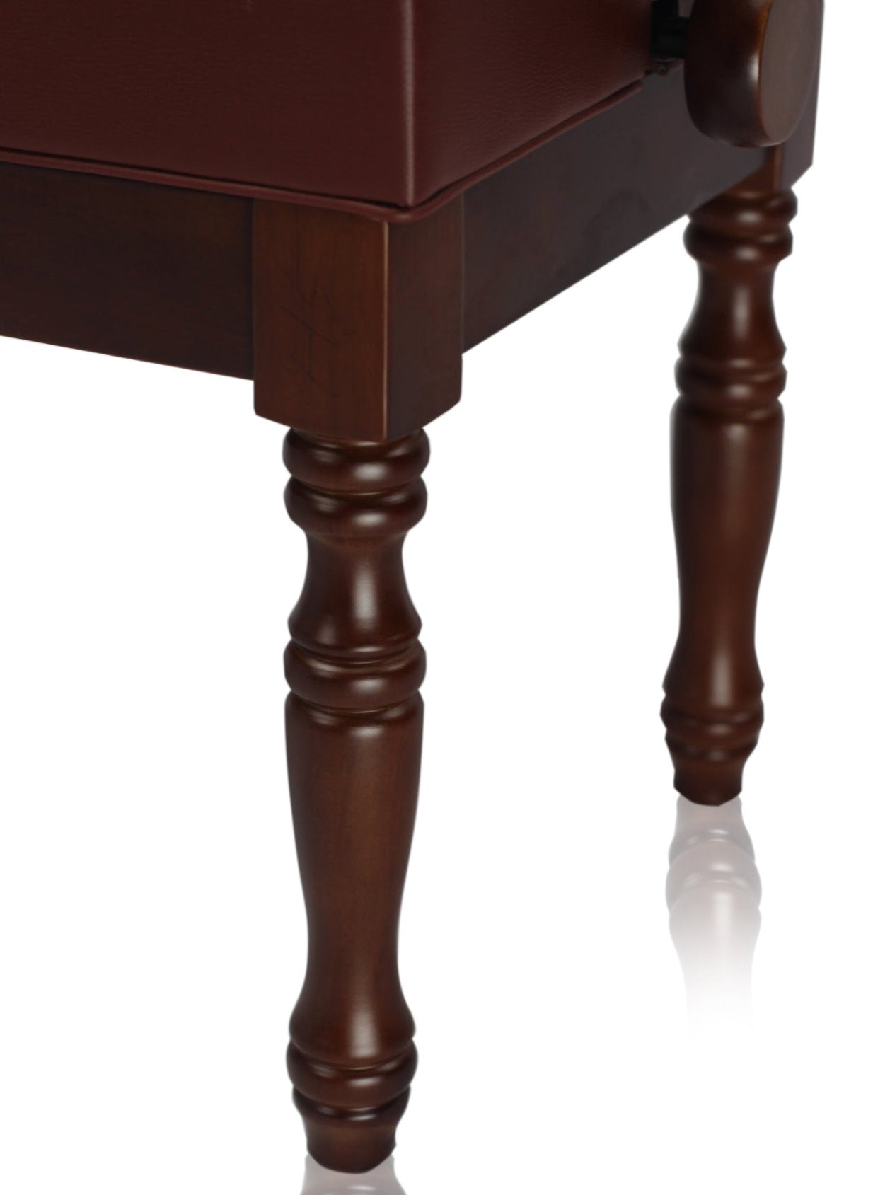 Genuine Leather Adjustable Piano Bench by GRIFFIN - Brown Solid Wood Vintage Design, Heavy-Duty & Ergonomic Keyboard Stool - Seat With Storage Space GeekStands.com