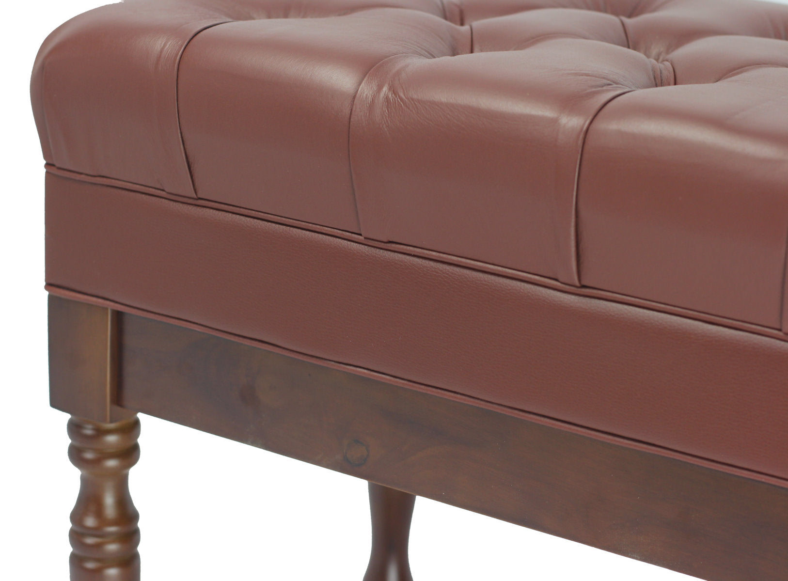 Genuine Leather Adjustable Piano Bench by GRIFFIN - Brown Solid Wood Vintage Design, Heavy-Duty & Ergonomic Keyboard Stool - Seat With Storage Space GeekStands.com