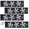 GRIFFIN Rackmount Exhaust Fan (4 PACK)- 3U Ultra-Quiet Triple Cooling Fans to Keep Studio Audio Gear Cool - Rack Mount for Network IT Server Rails with Temperature Control Panel Cabinet GeekStands.com