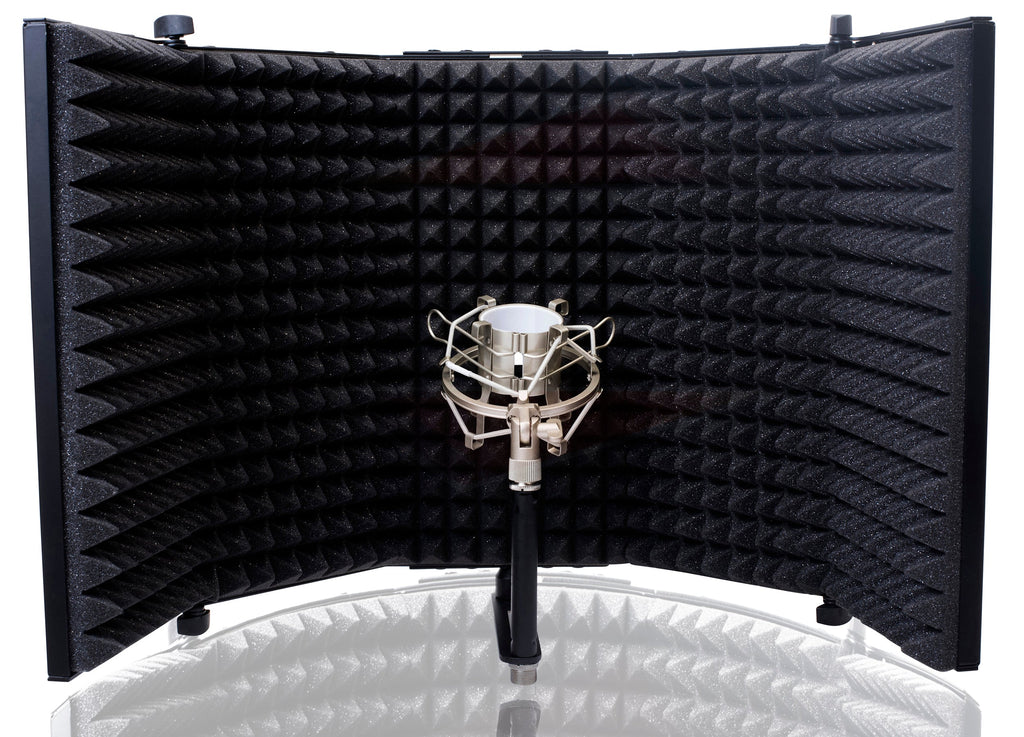 Studio Microphone Soundproofing Acoustic Foam Panel by GRIFFIN - Soundproof Filter - Sound Diffusion Mic Booth Shield, Absorbing Isolation Diffuser GeekStands.com