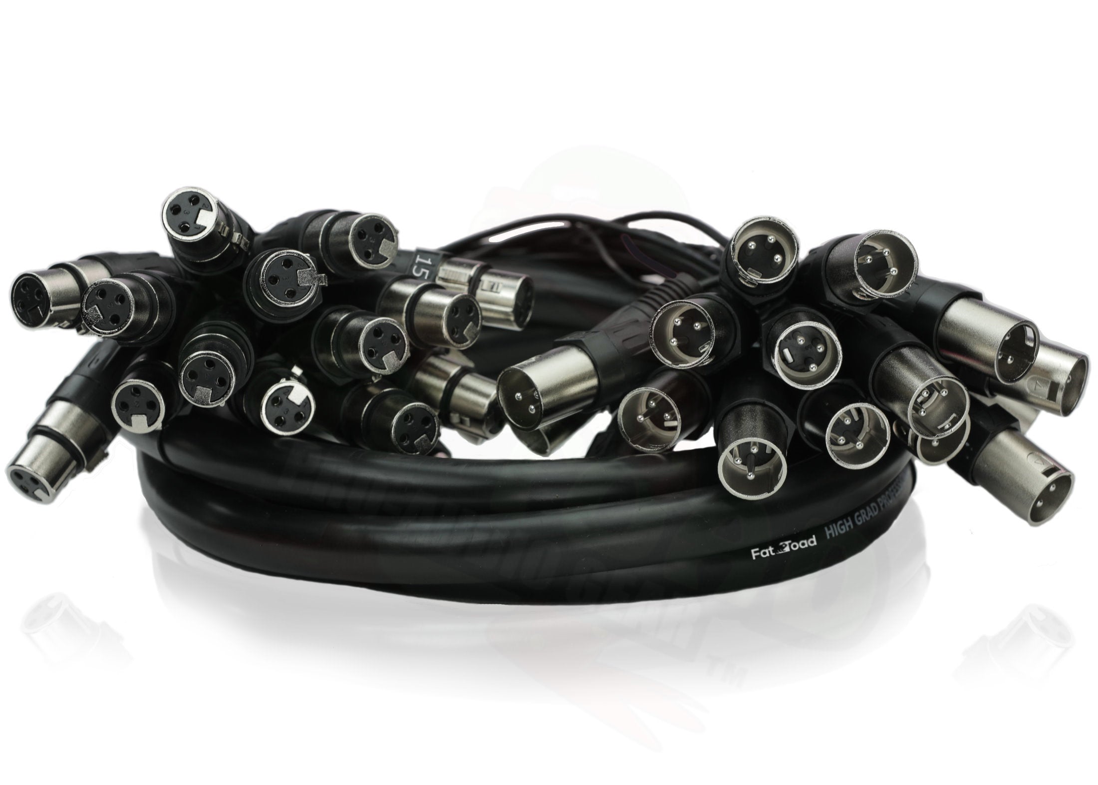 XLR Snake Cable (16 Channels) 10FT by FAT TOAD - Patch Studio, Stage, Live Sound Recording Multicore Cords - Pro Audio Shielded Double-Sided Mic GeekStands.com