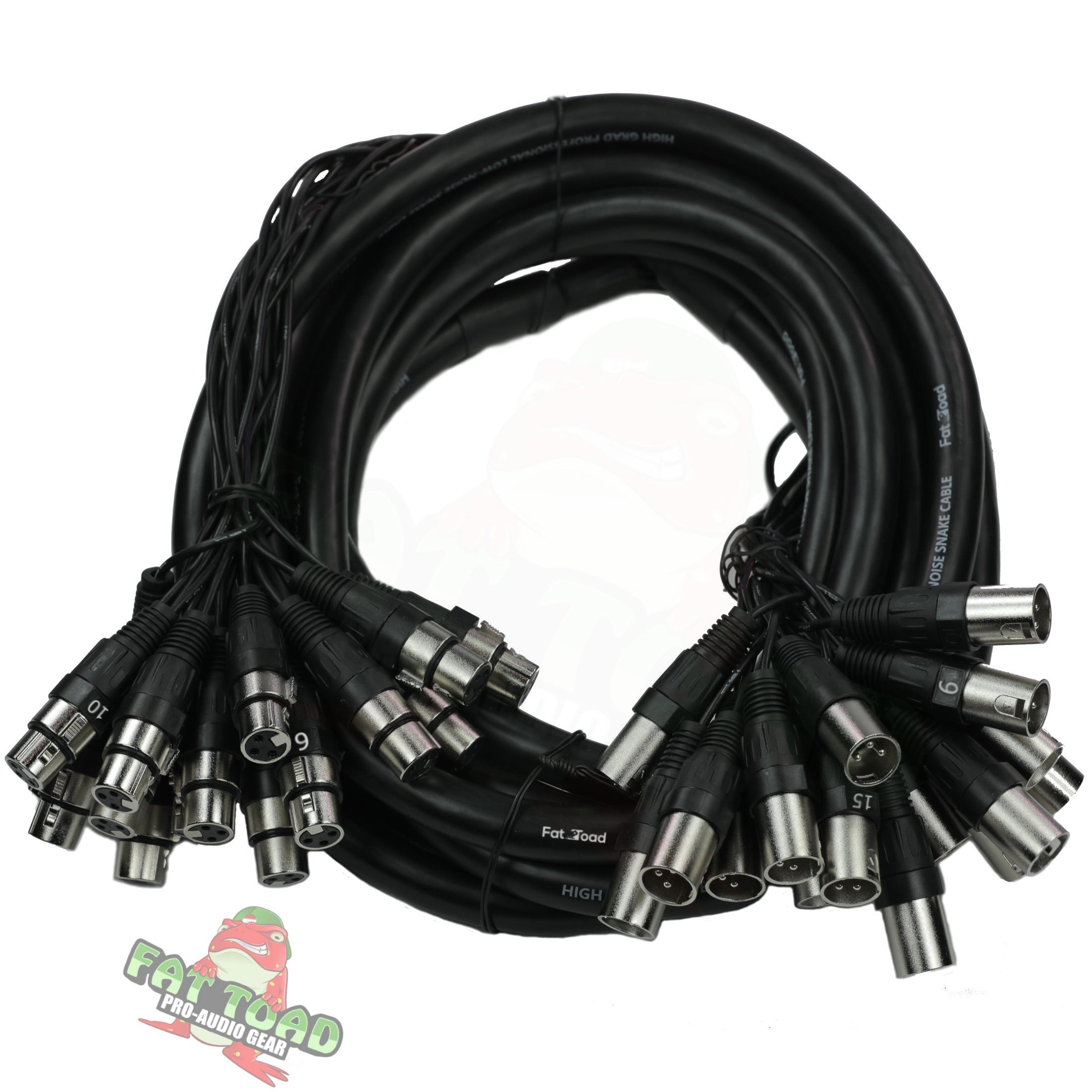 XLR Snake Cable (16 Channels) 20FT by FAT TOAD | Patch Studio, Stage, Live Sound Recording Multicore Cords | Pro Audio Shielded Balanced Double-Sided Microphone Cables for DJ Digital Mixers, Amplifier GeekStands.com