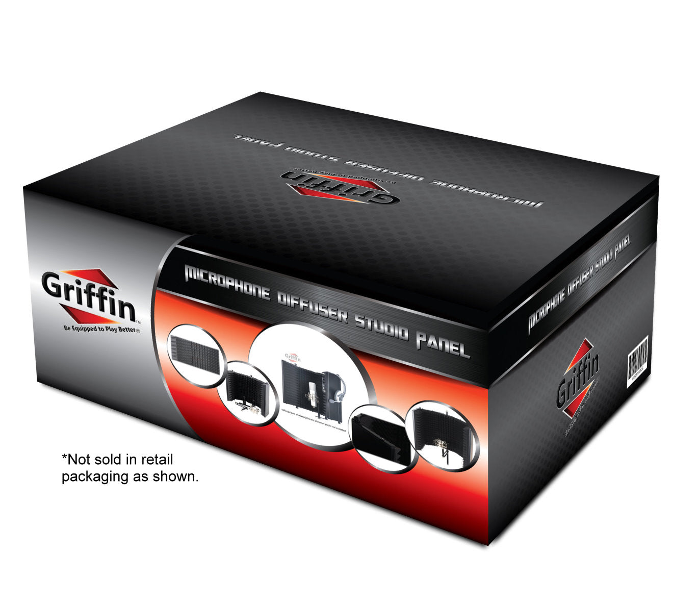 Studio Microphone Soundproofing Acoustic Foam Panel by GRIFFIN - Soundproof Filter - Sound Diffusion Mic Booth Shield, Absorbing Isolation Diffuser GeekStands.com