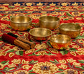 Rare Antique Cup Singing Bowl Set – 432Hz Scale with 4th and 5th Octave Bowls - AS16145 Bodhisattva Trading Company