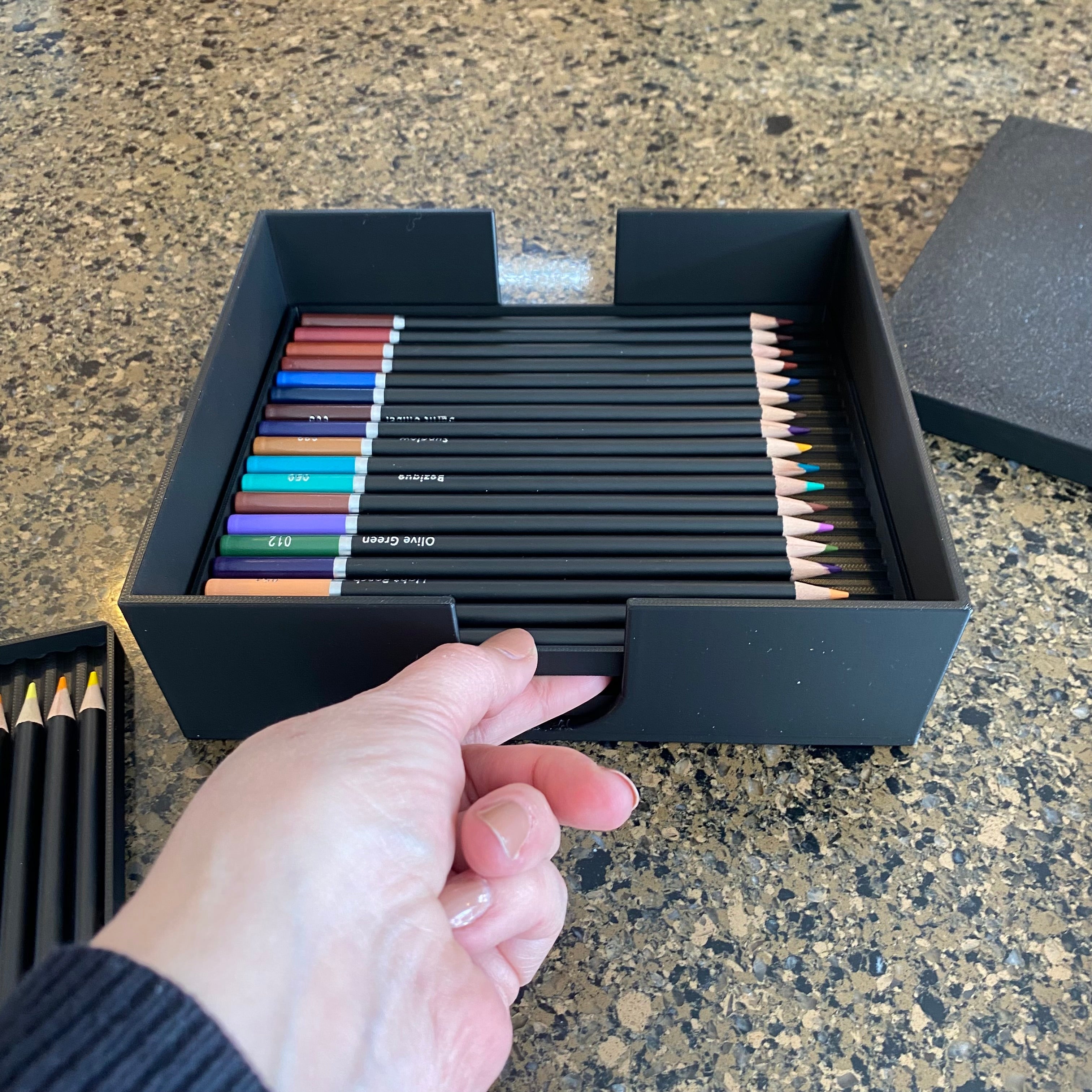 3-5-7 Tray Colored Pencil Storage Organizer – 3D Printed Caddy for Home & Classroom Y-Axis Printing LLC