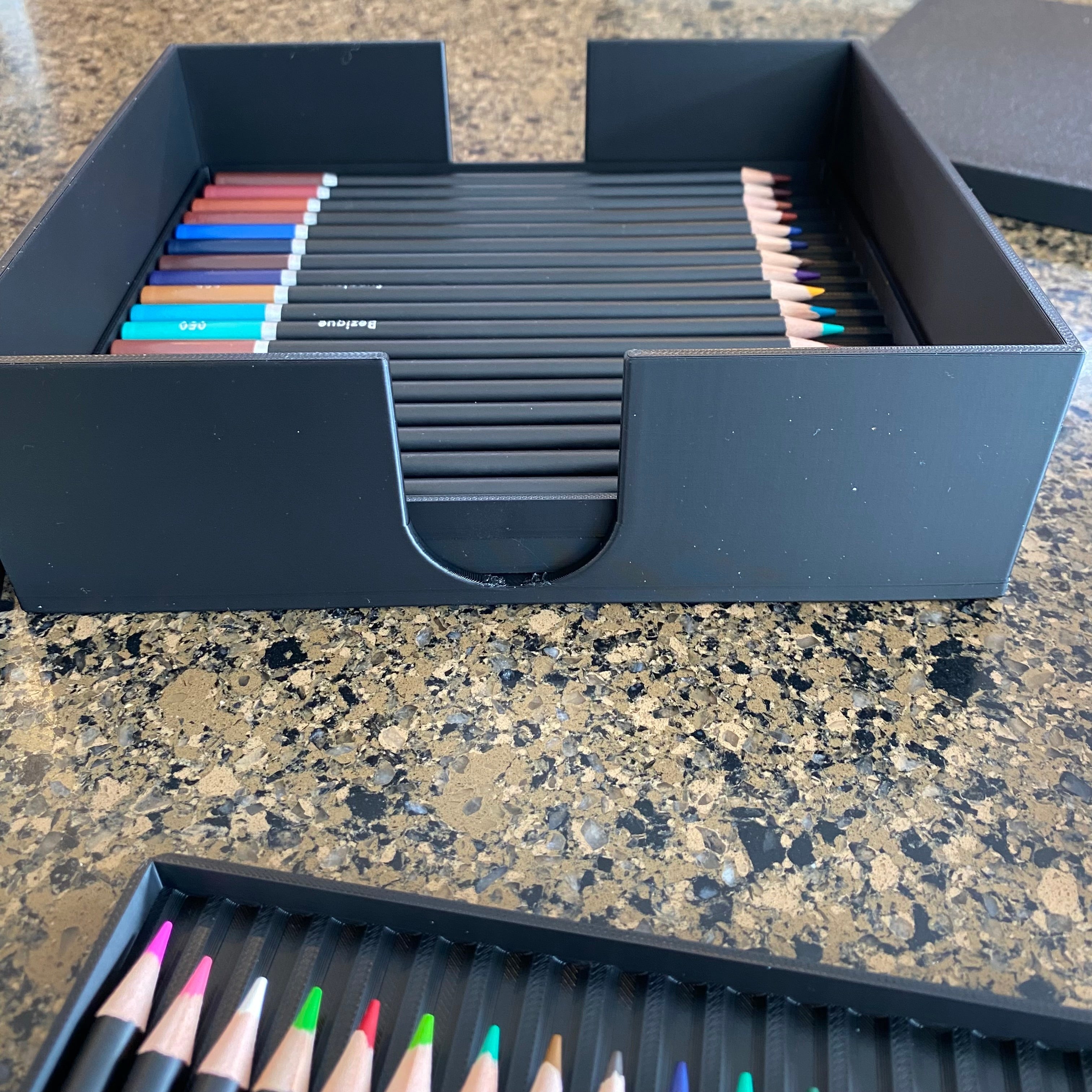 3-5-7 Tray Colored Pencil Storage Organizer – 3D Printed Caddy for Home & Classroom Y-Axis Printing LLC