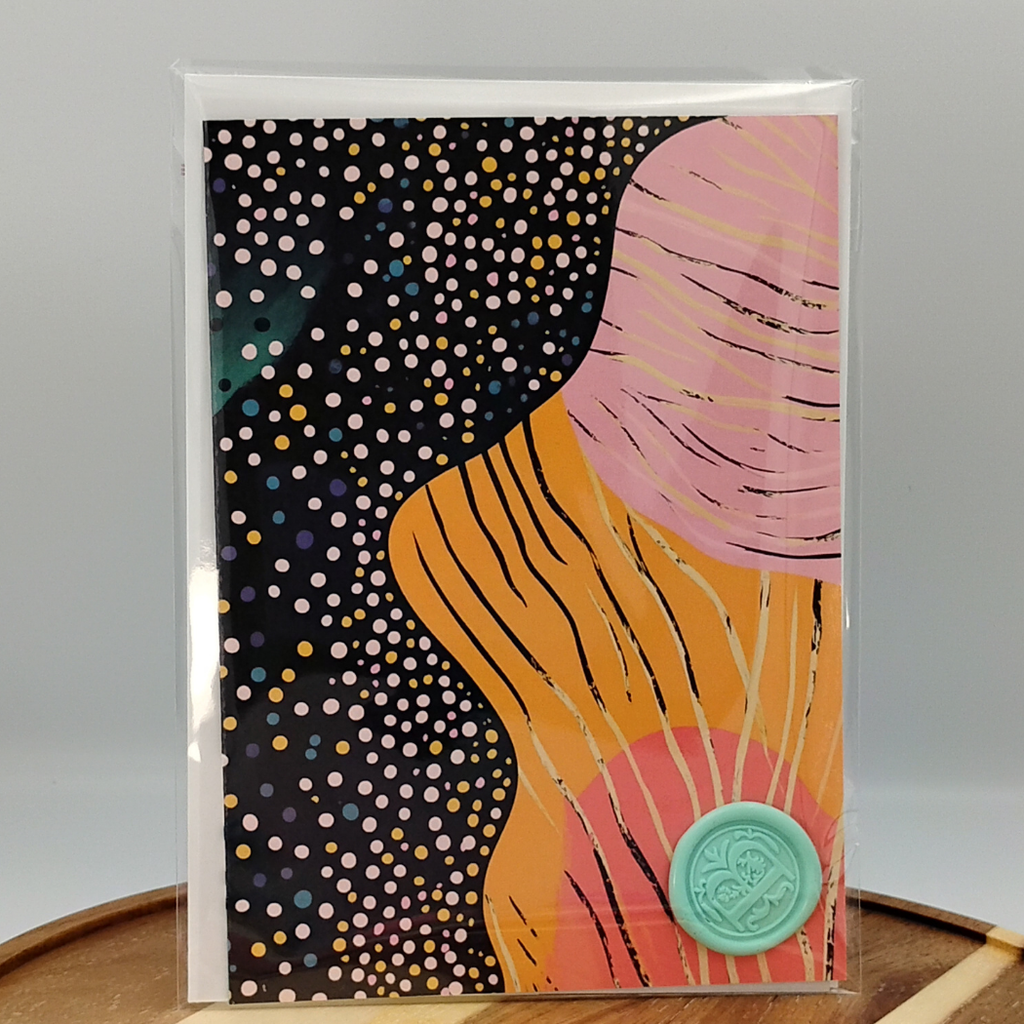 Abstract Dot Greeting Card - Blank Inside Black Magic Social Club