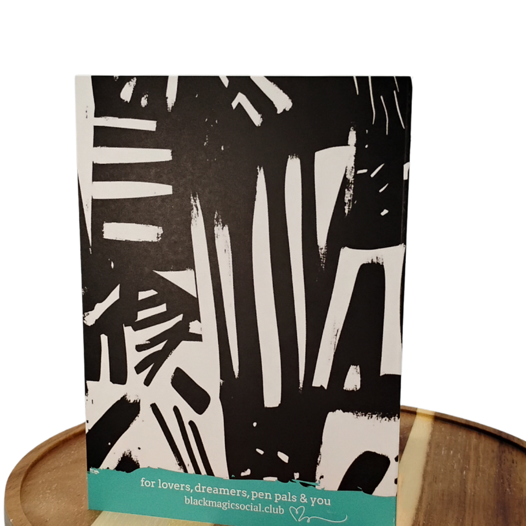 Abstract Leaves Nature Art Greeting Card Black Magic Social Club