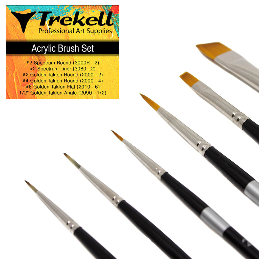 Trekell Acrylic Brush Set - Professional Artist Brushes Trekell Art Supplies