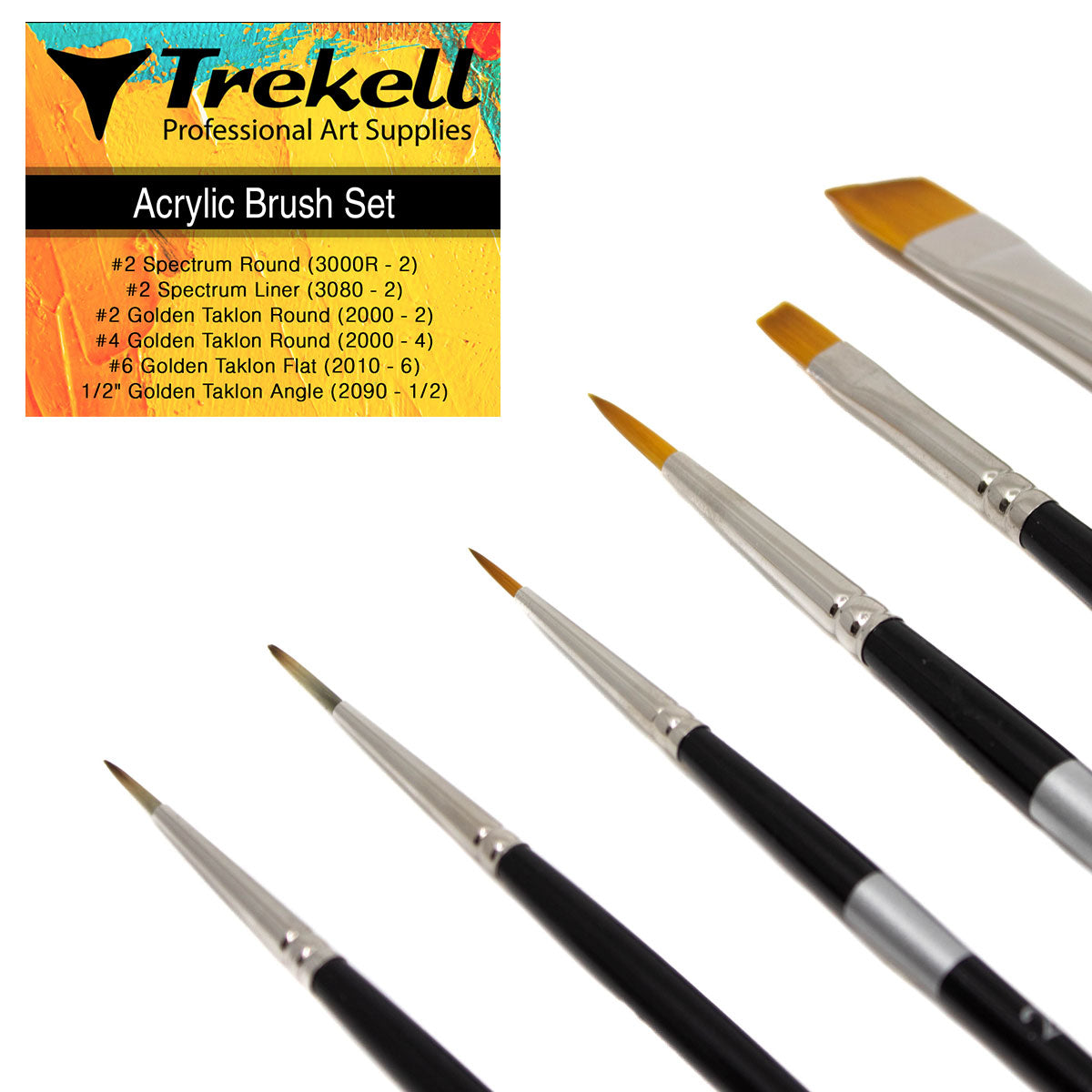 Trekell Acrylic Brush Set - Professional Artist Brushes Trekell Art Supplies