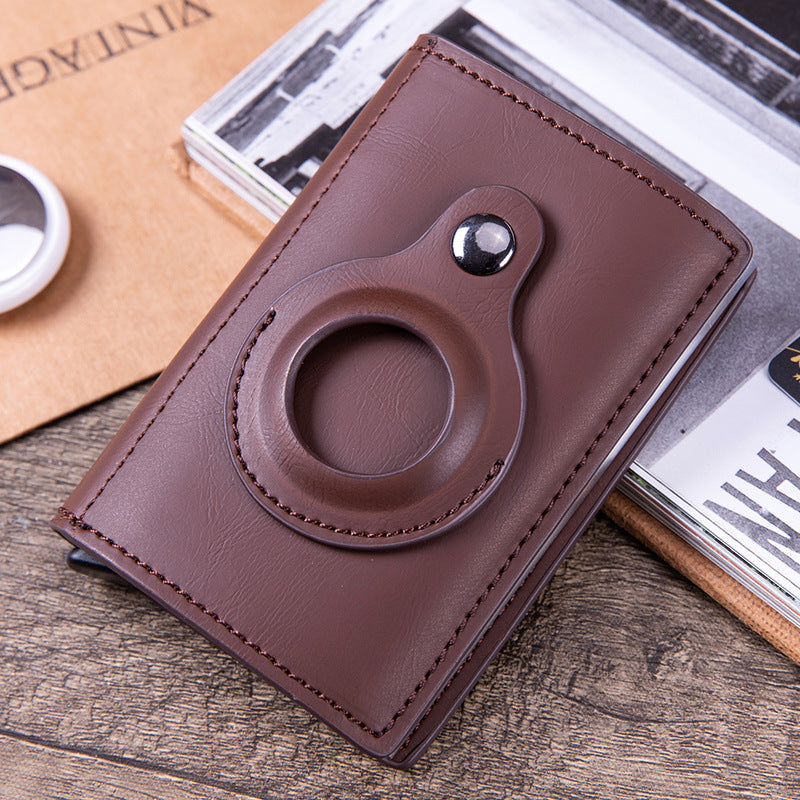 Airtag Location Tracker Leather Card Holder Simple Creative Business Multi-Function Wallet Wallet Card Holder X- 81 Gentleman.Clothing