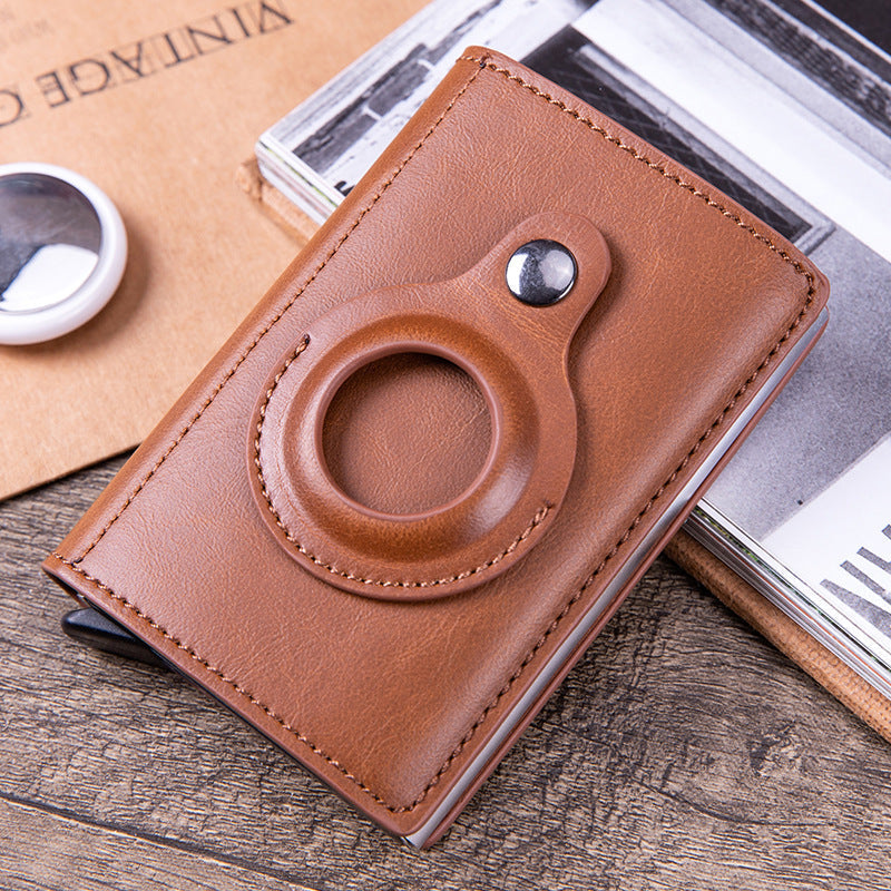 Airtag Location Tracker Leather Card Holder Simple Creative Business Multi-Function Wallet Wallet Card Holder X- 81 Gentleman.Clothing