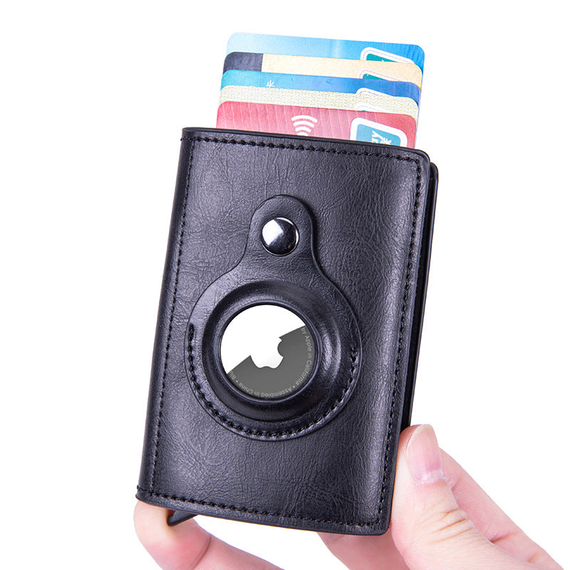 Airtag Location Tracker Leather Card Holder Simple Creative Business Multi-Function Wallet Wallet Card Holder X- 81 Gentleman.Clothing