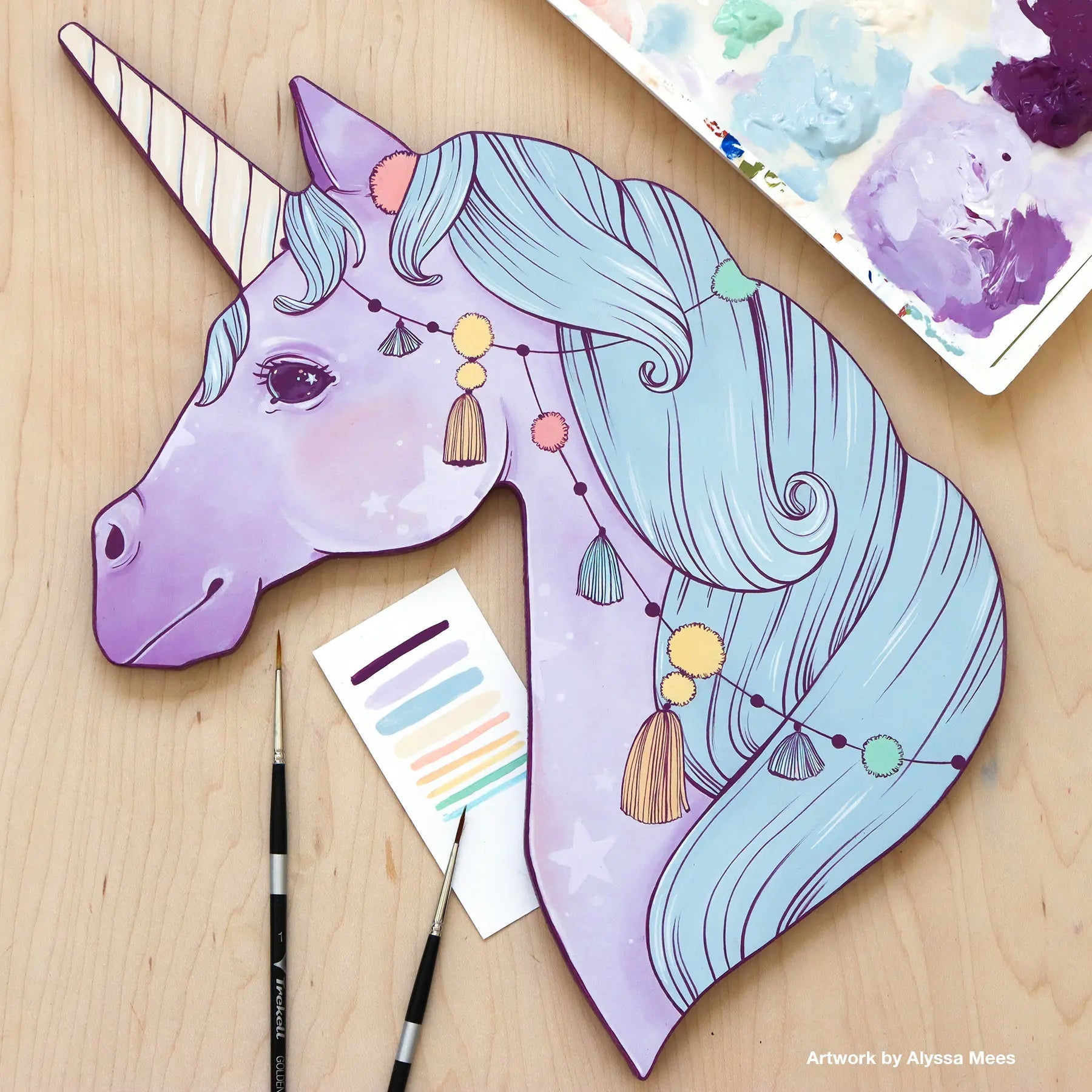 Trekell Unicorn Panel - Wooden Painting Canvas Trekell Art Supplies