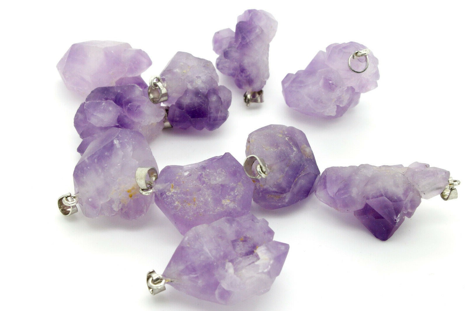 Amethyst Crystal Necklace Pendant Rough Facet Brazilian 35mm Raw rocksolidfossils