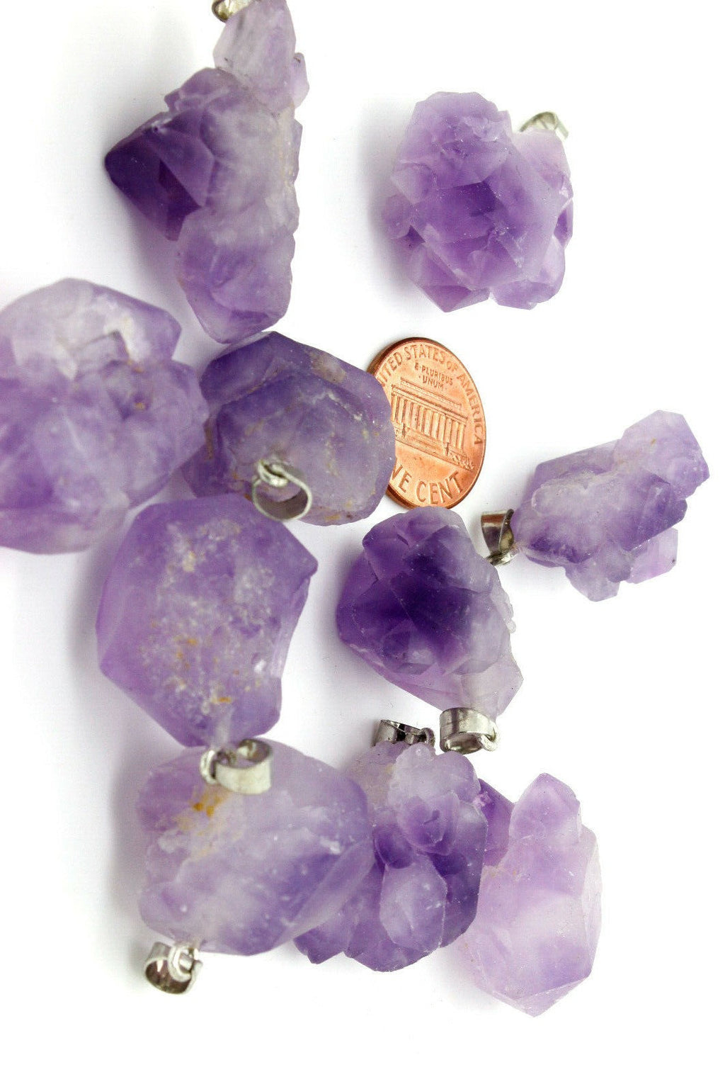 Amethyst Crystal Necklace Pendant Rough Facet Brazilian 35mm Raw rocksolidfossils