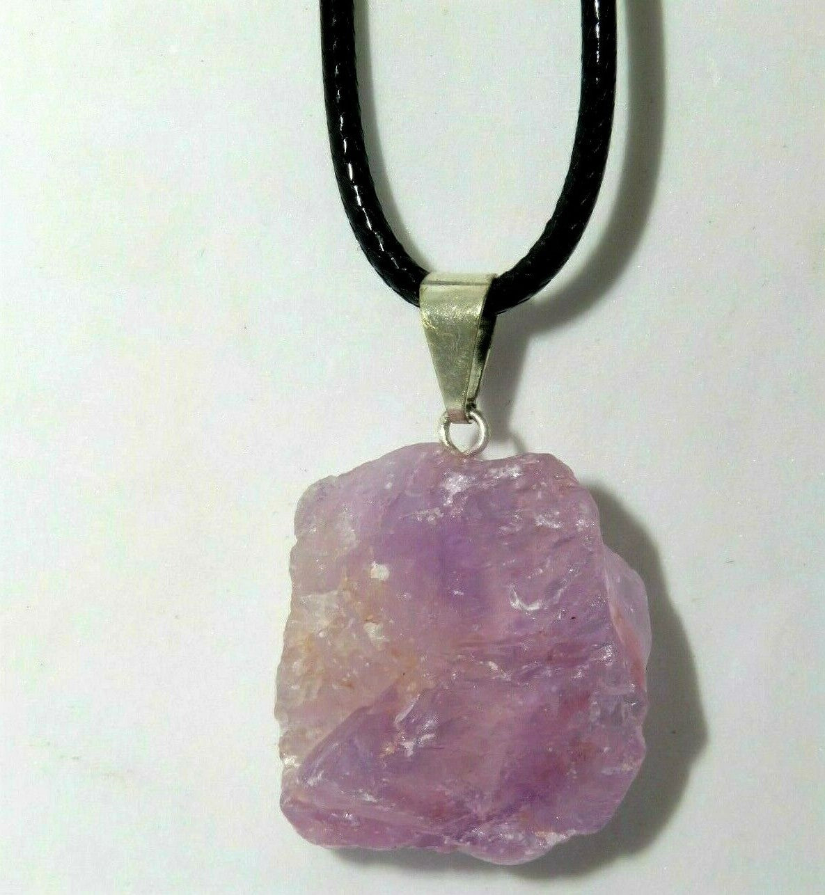 Amethyst Crystal Necklace Pendant Rough Facet Brazilian 35mm Raw rocksolidfossils