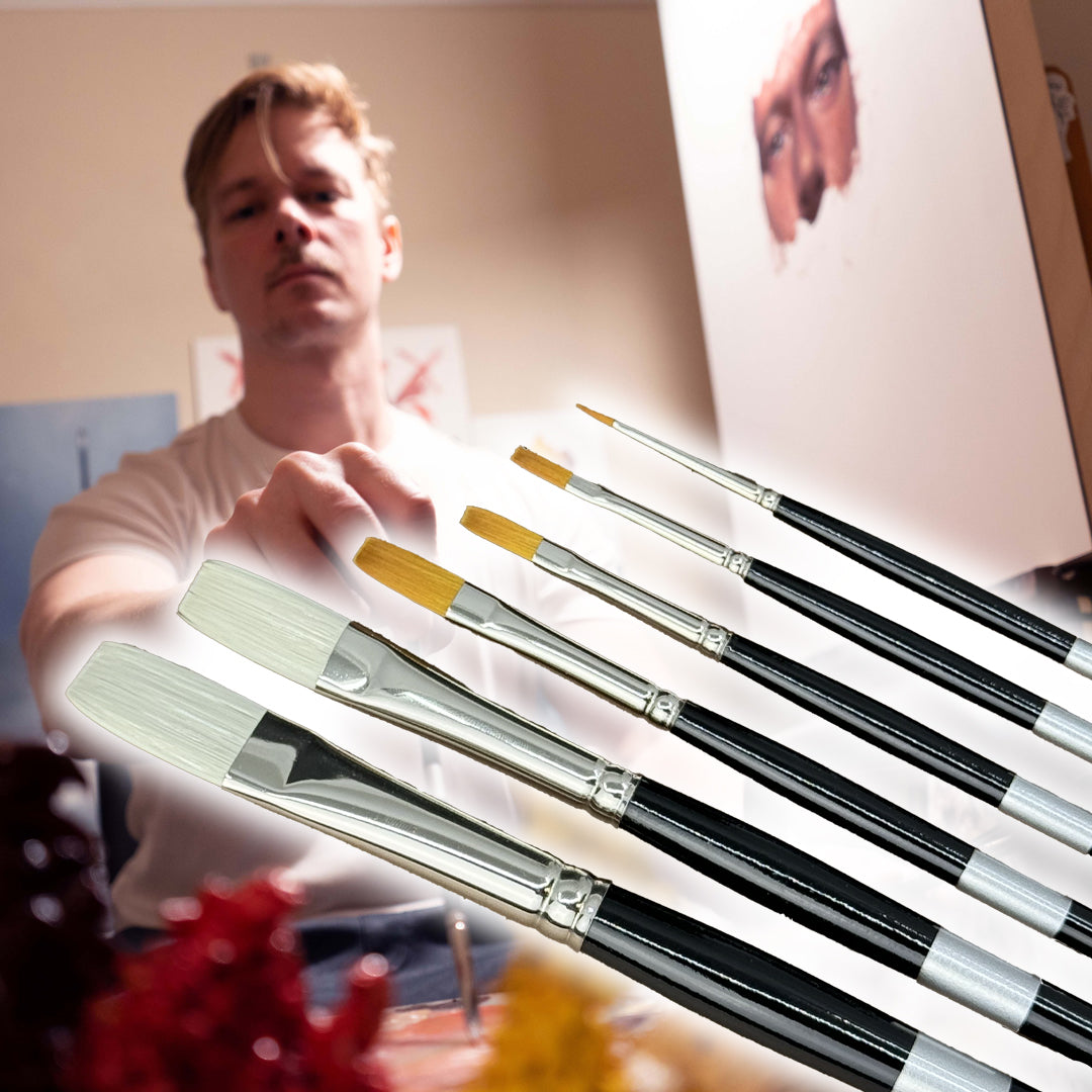 Andrew Cadima 6-Piece Trekell Artist Brush Set For Oil & Acrylic Painting Trekell Art Supplies