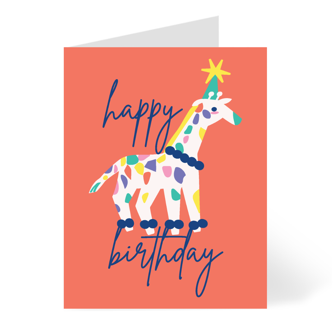 Animal Party Giraffe Birthday Card CheerNotes