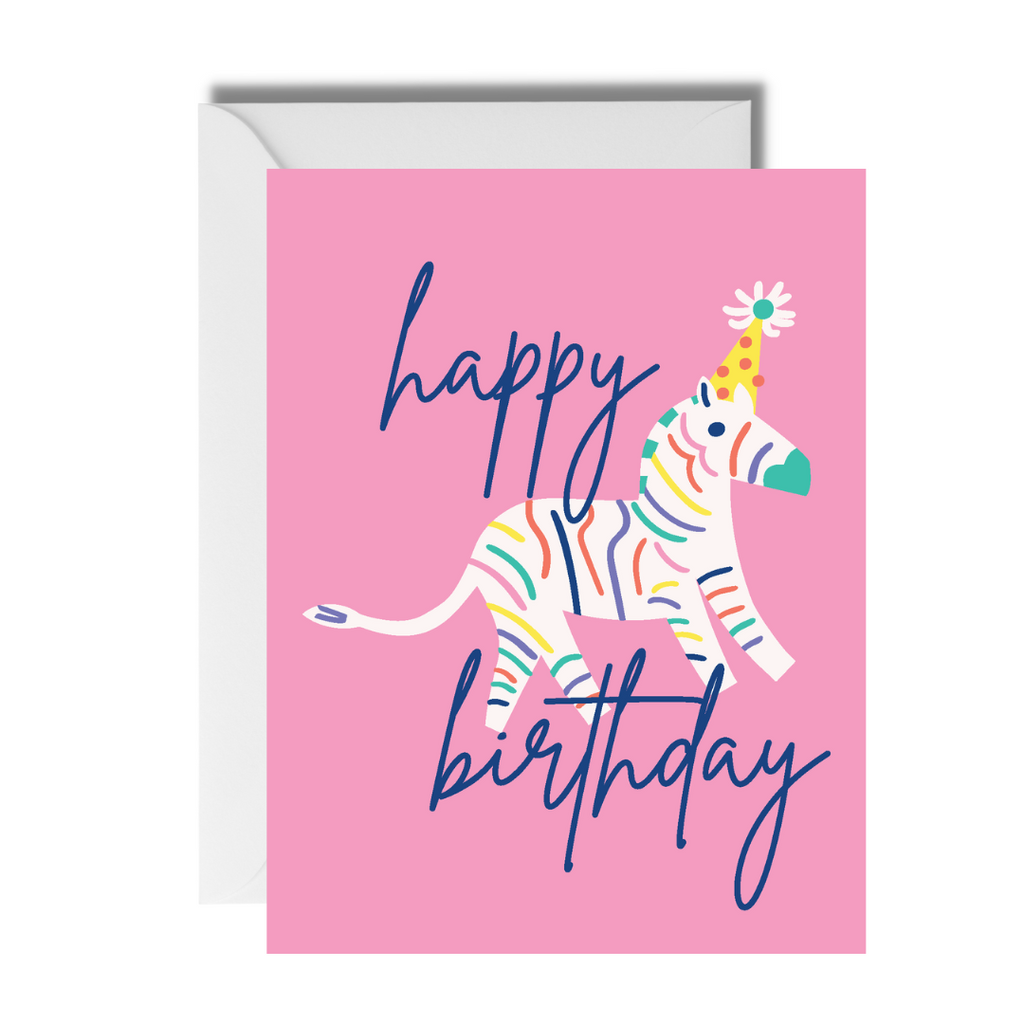 Animal Party Zebra Birthday Card CheerNotes