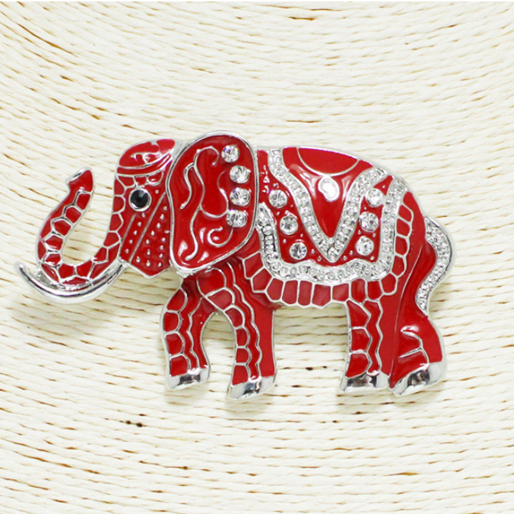 Elephant epoxy with rhinestone brooch Magnet FashionMojos.com