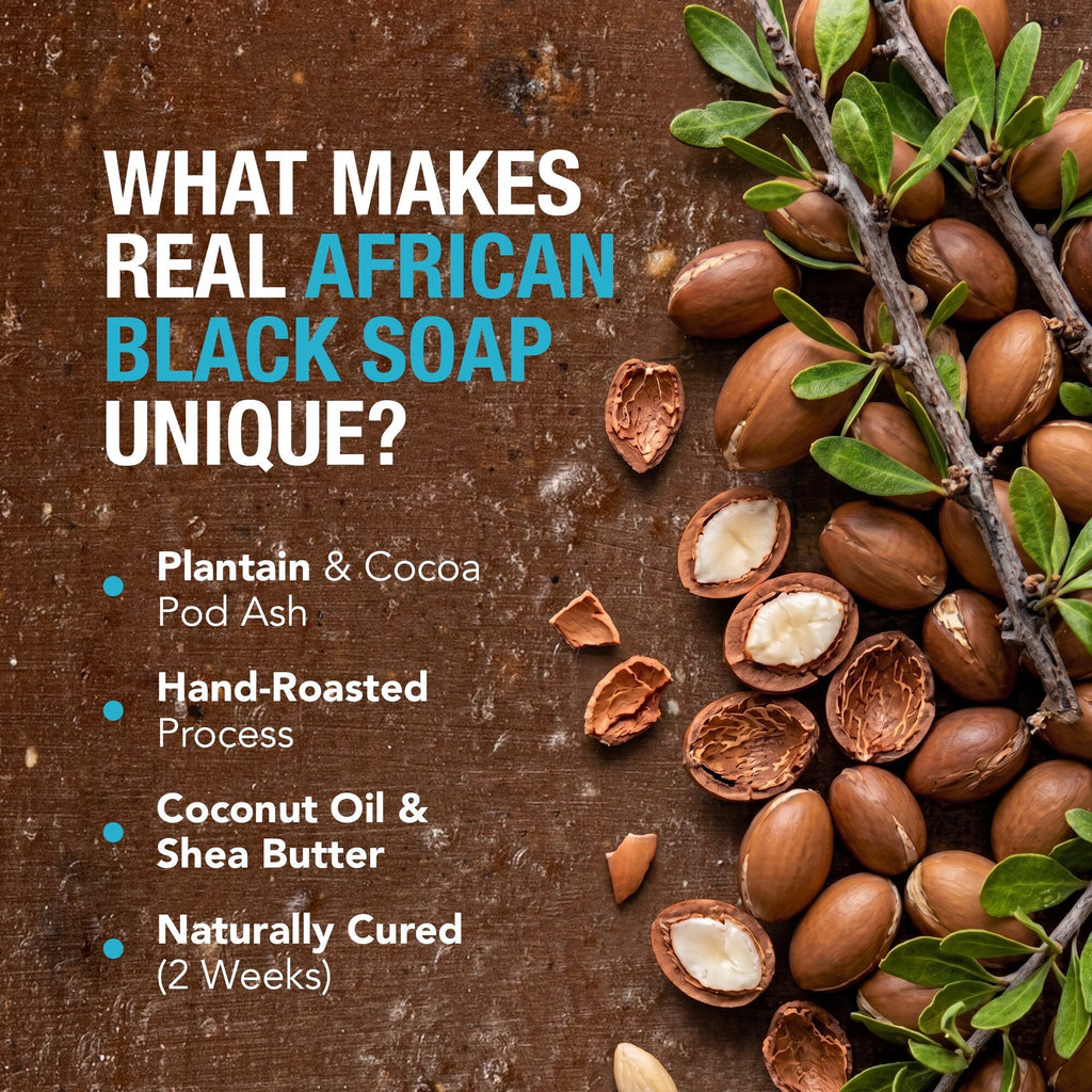 100% African Black Soap - Argan AshantiNaturals