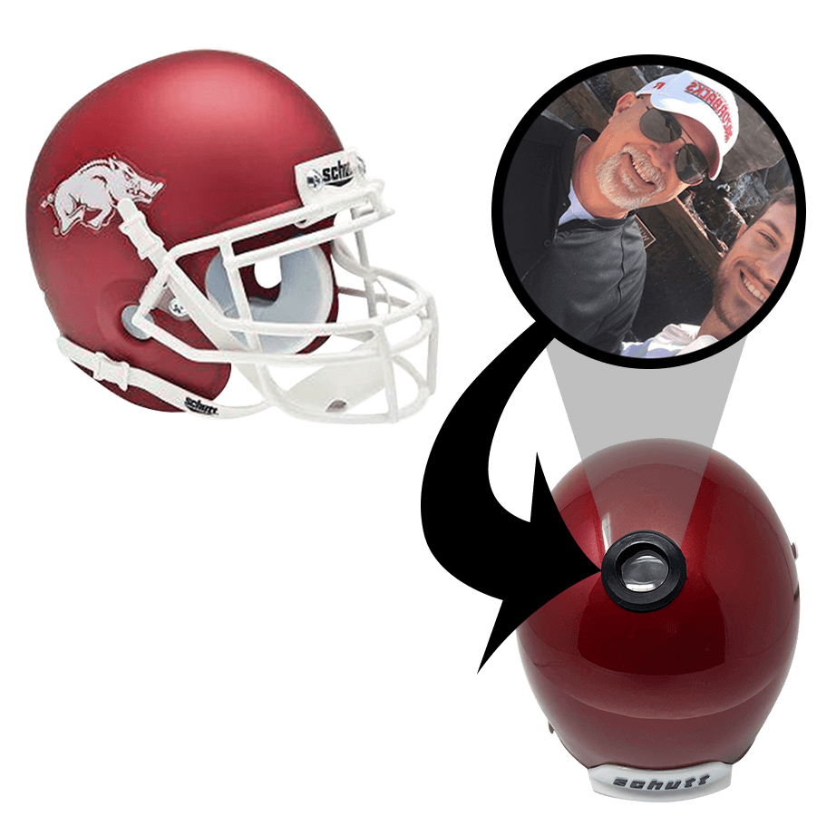 Arkansas Razorbacks College Football Collectible Mini Helmet - Picture Inside - FANZ Collectibles Fanz Collectibles