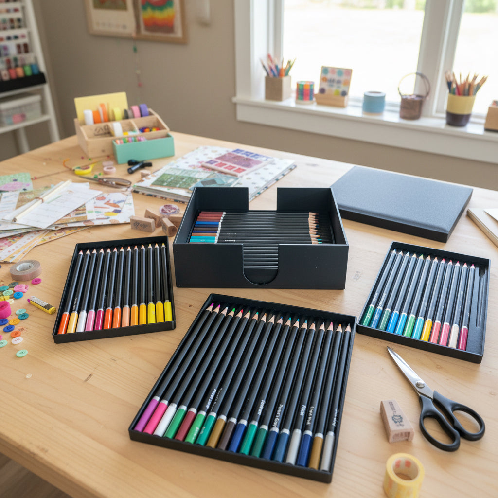 3-5-7 Tray Colored Pencil Storage Organizer – 3D Printed Caddy for Home & Classroom Y-Axis Printing LLC