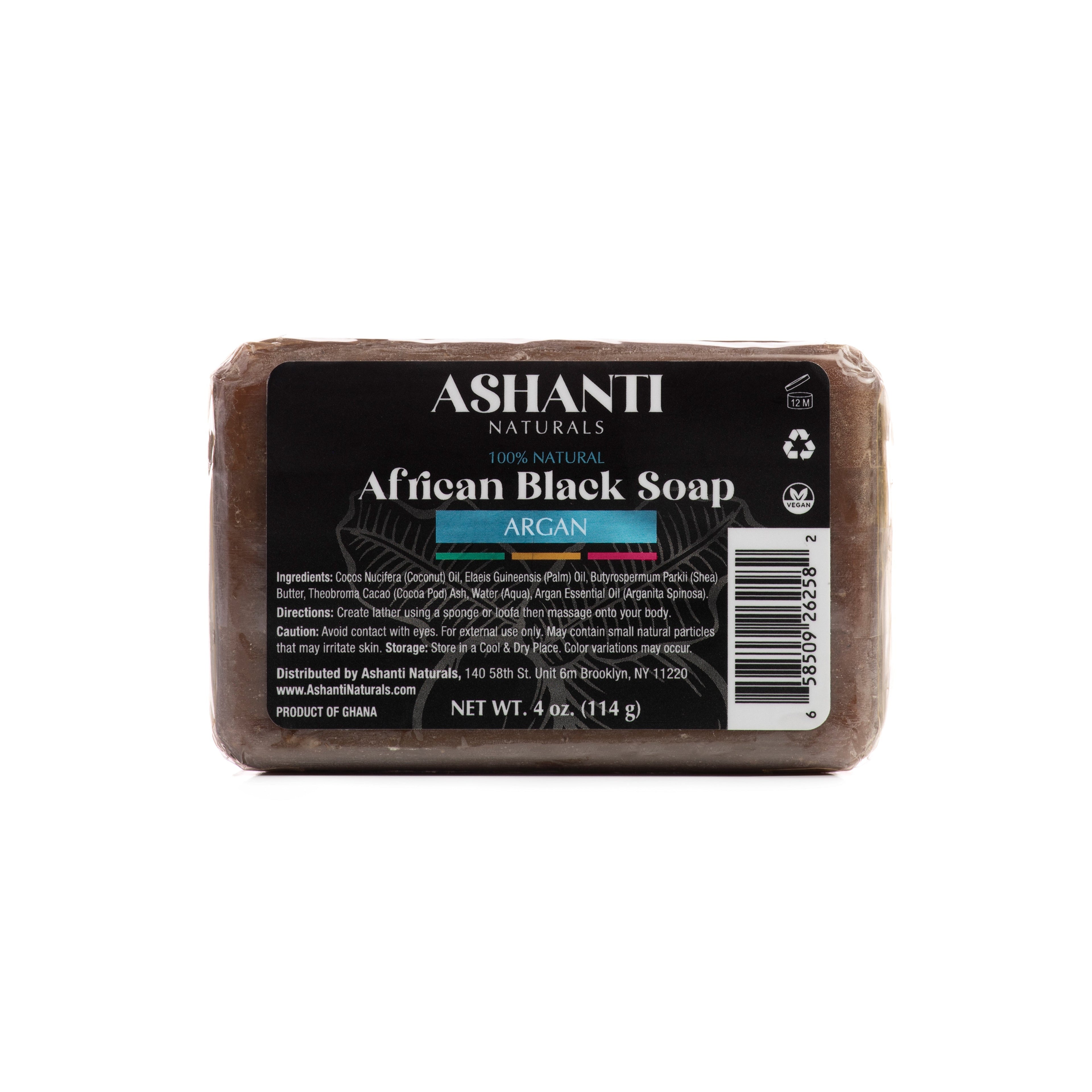 ASHANTI NATURALS 100% African Black Soap - Argan AshantiNaturals