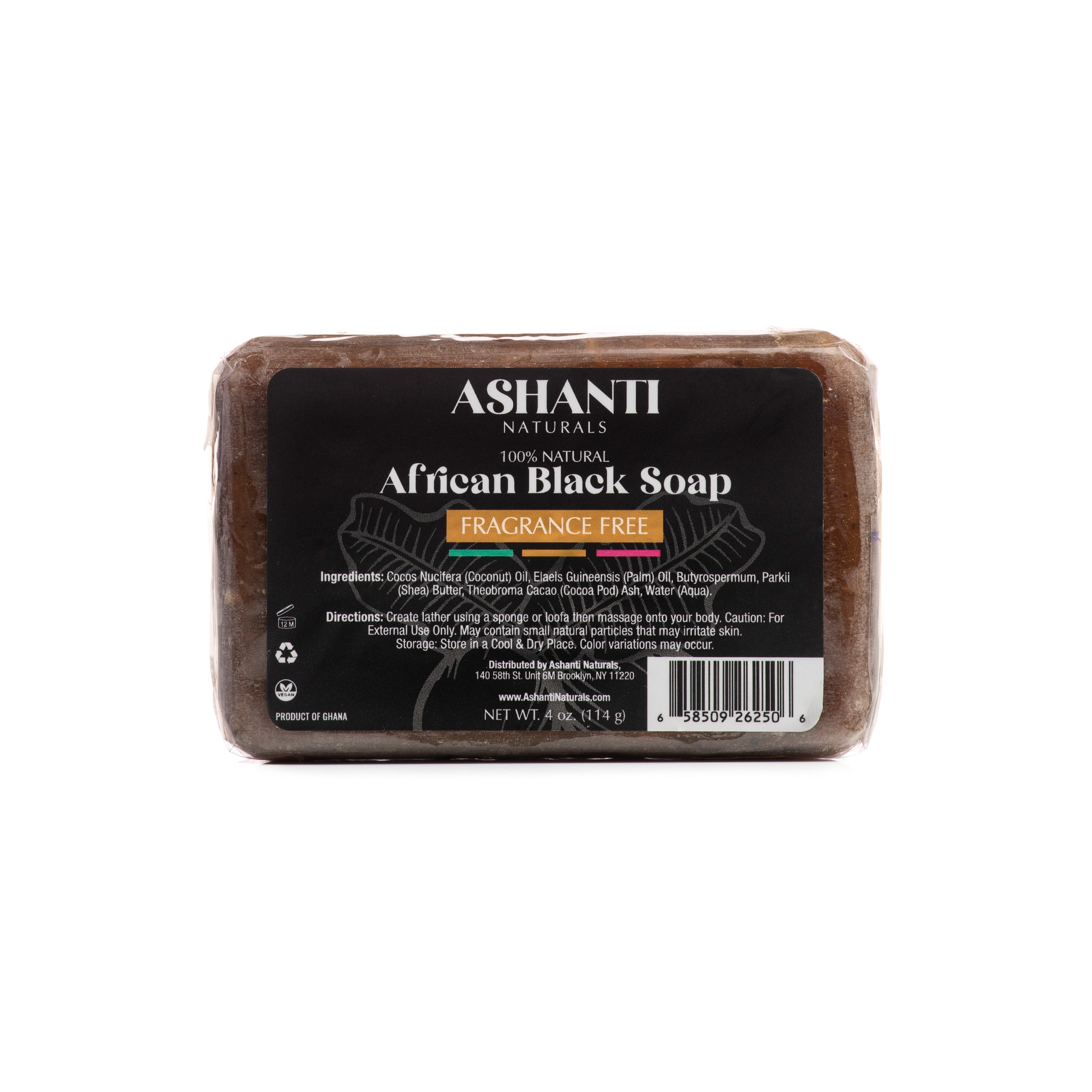 ASHANTI NATURALS 100% African Black Soap - Fragrance Free AshantiNaturals