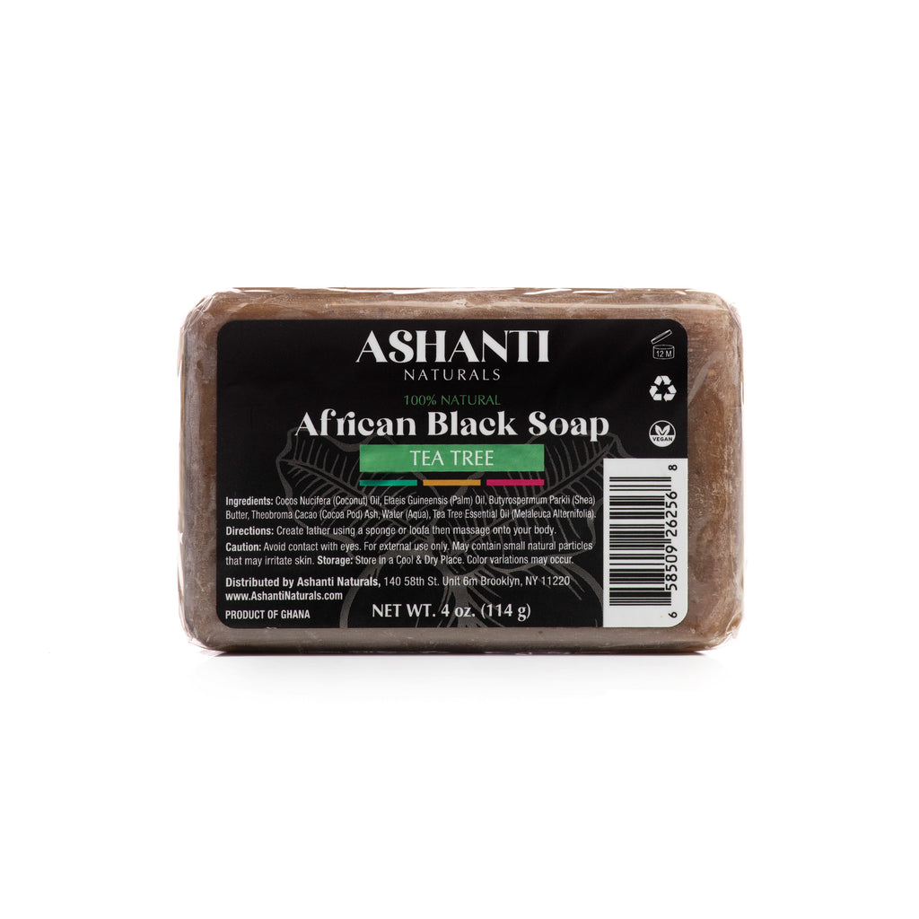ASHANTI NATURALS 100% African Black Soap - Tea Tree AshantiNaturals