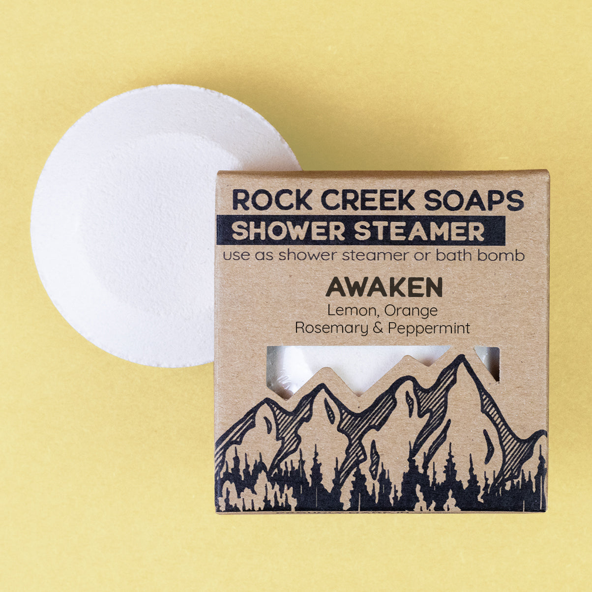 Shower Steamer in Awaken Rock Creek Soaps