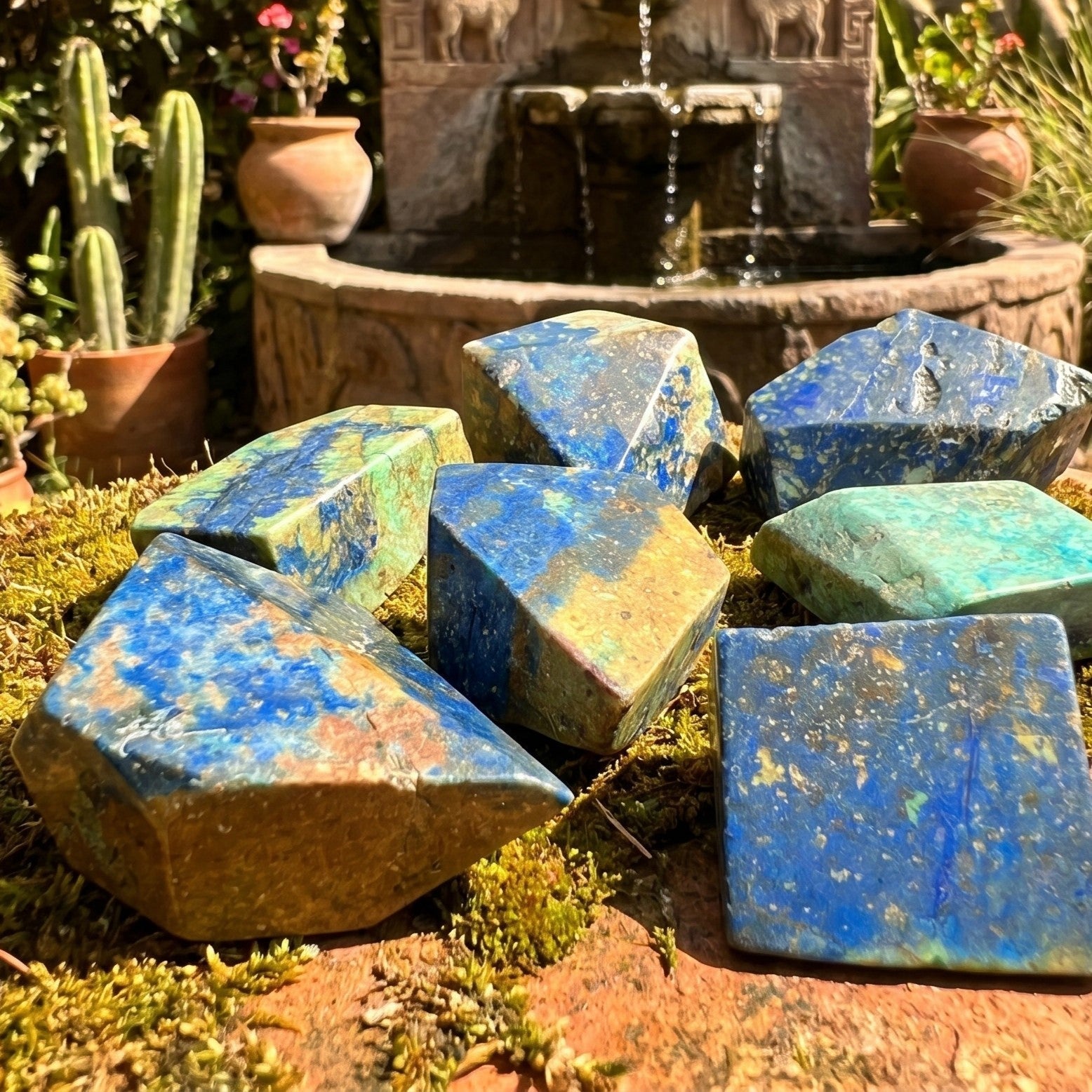 Azurite And Chrysocolla Free-form Shapes Carving Amazing Crystals