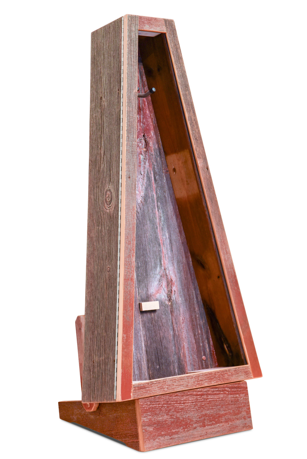 ClimaStand Triangle Humidor with Base - Reclaimed Barnwood (Red) Acoustic Remedy Cases