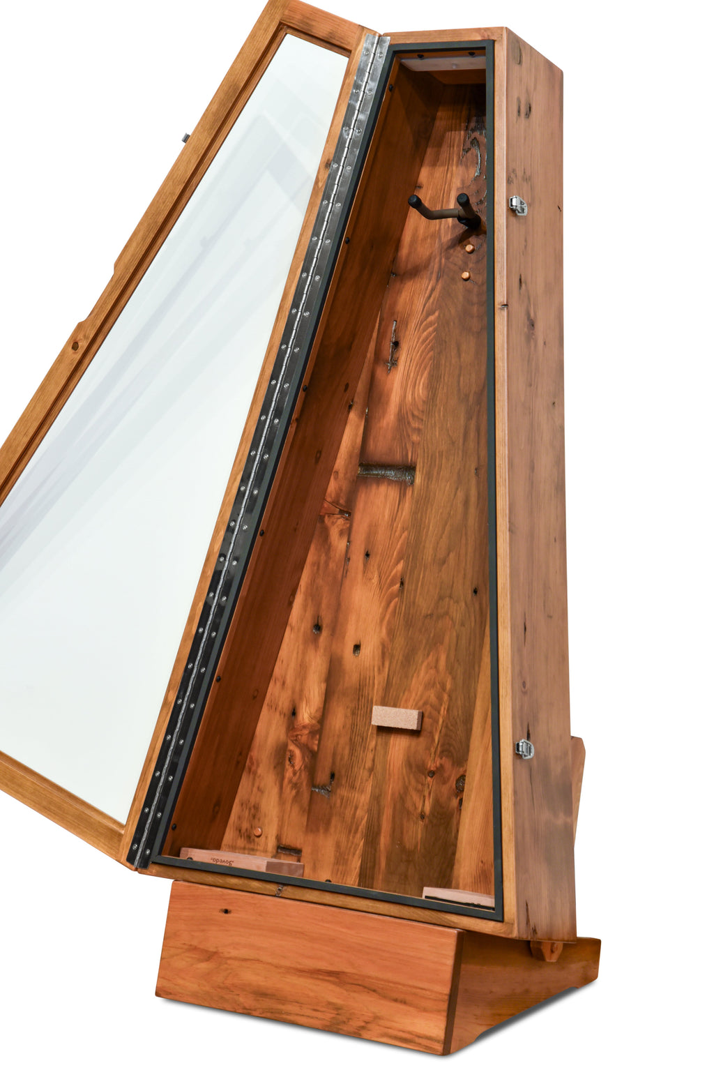 ClimaStand Triangle Humidor with Base - 300 Year Old Reclaimed Wood with Sealy Stain Acoustic Remedy Cases