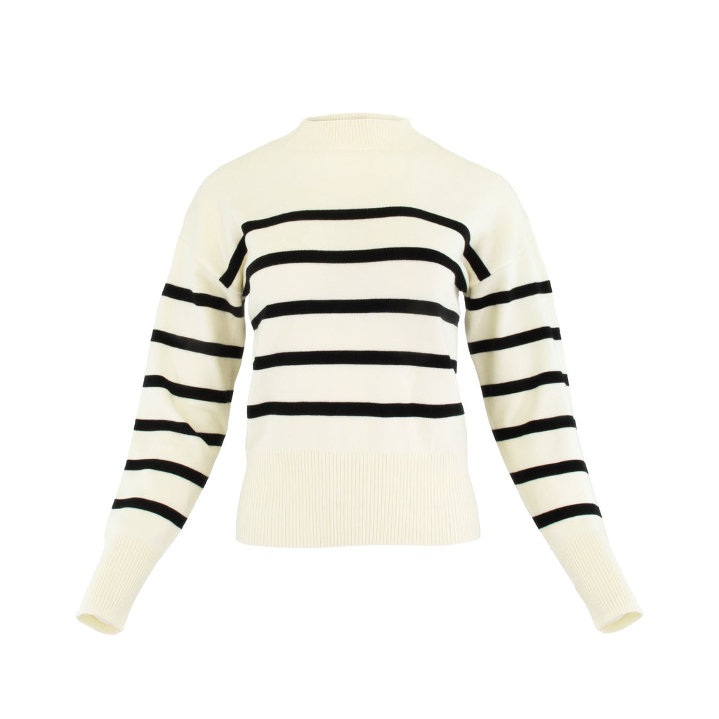 STRIPED SWEATER BLACK /IVORY profile-nyc