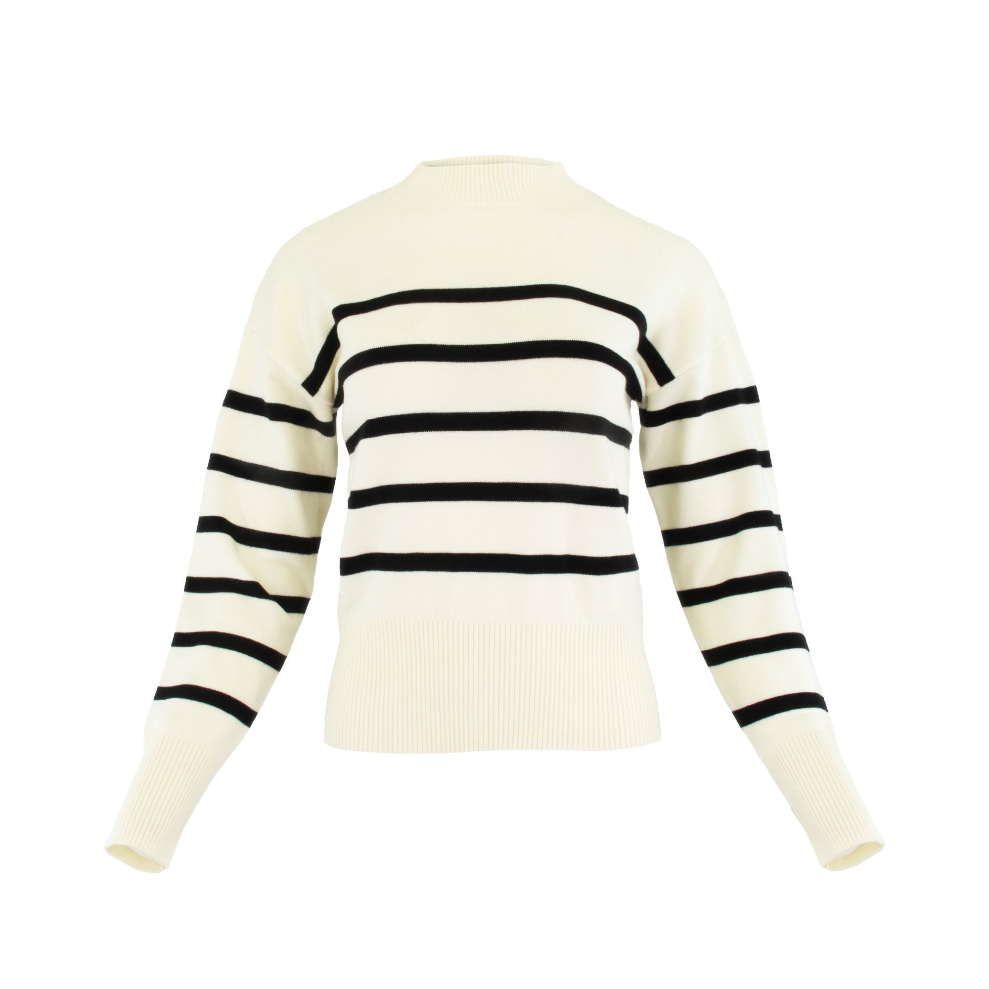 STRIPED SWEATER BLACK /IVORY profile-nyc
