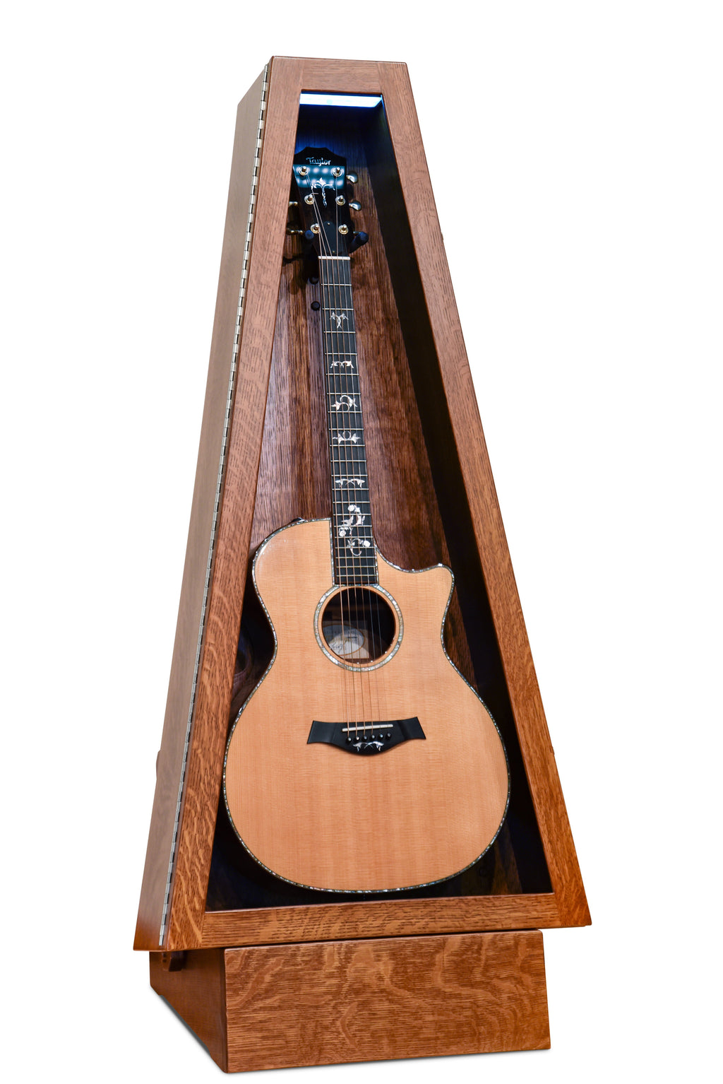 ClimaStand Triangle Humidor with Base - Quartersawn White Oak with Boston Stain Acoustic Remedy Cases