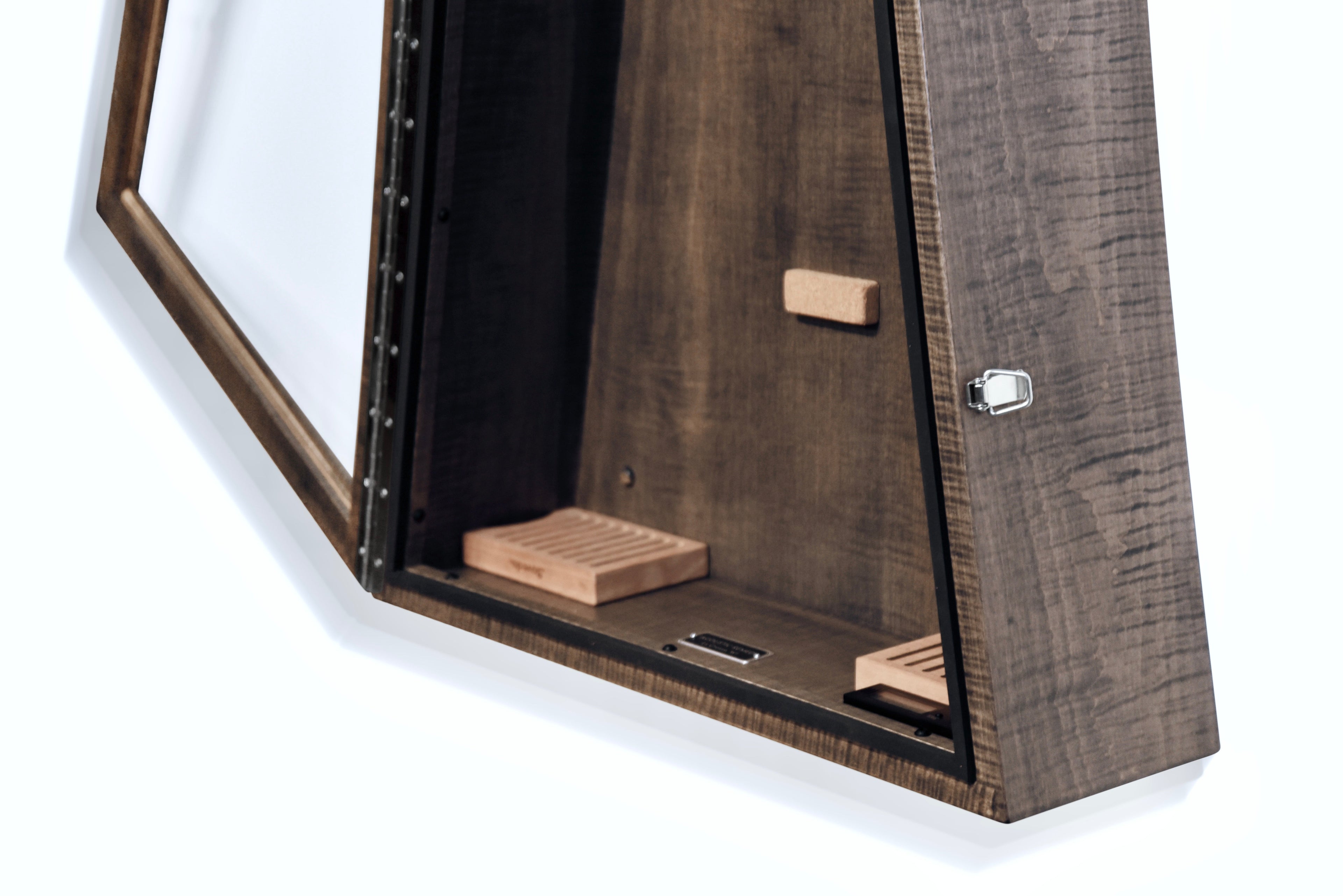 ClimaCase Triangle Humidor - Flamed Maple with Antique Slate Stain Acoustic Remedy Cases